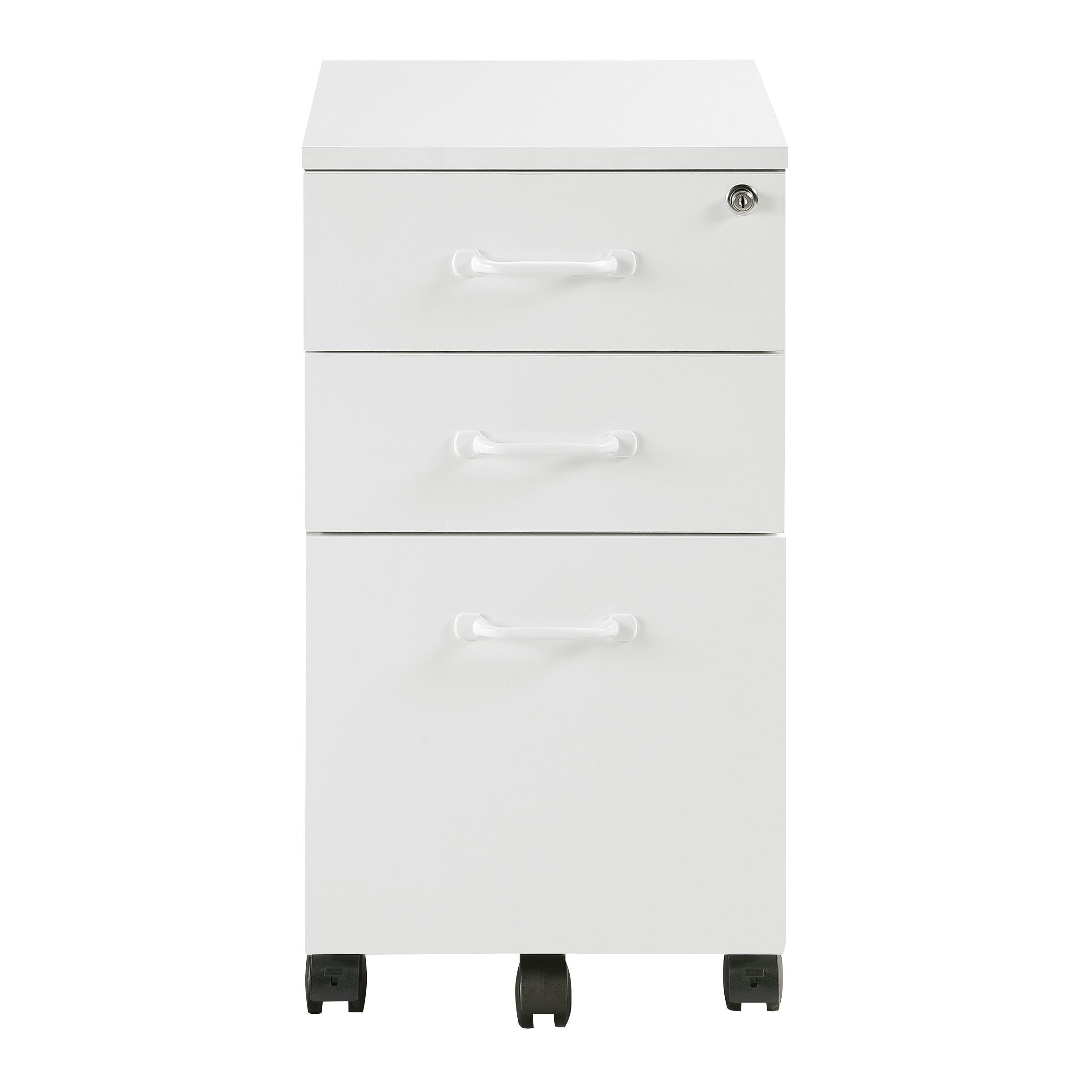 Prado 3-Drawer Mobile File Cabinet - White