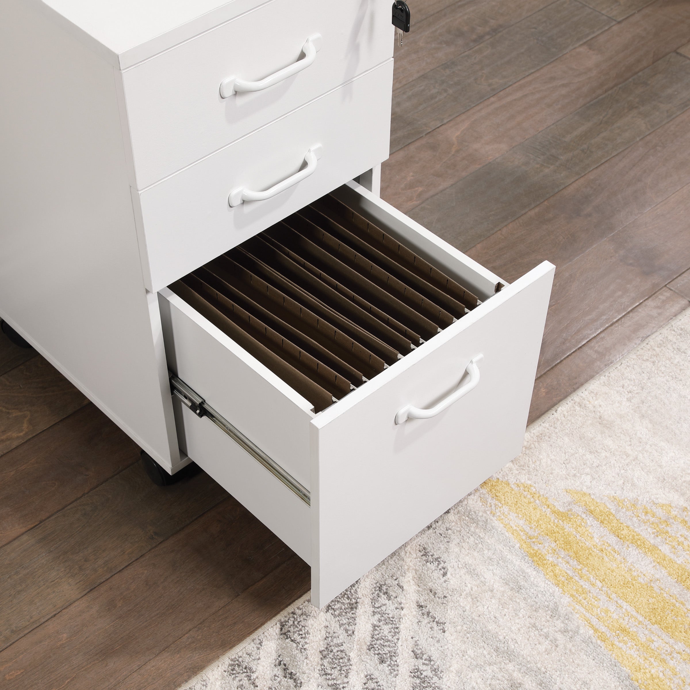 Prado 3-Drawer Mobile File Cabinet - White