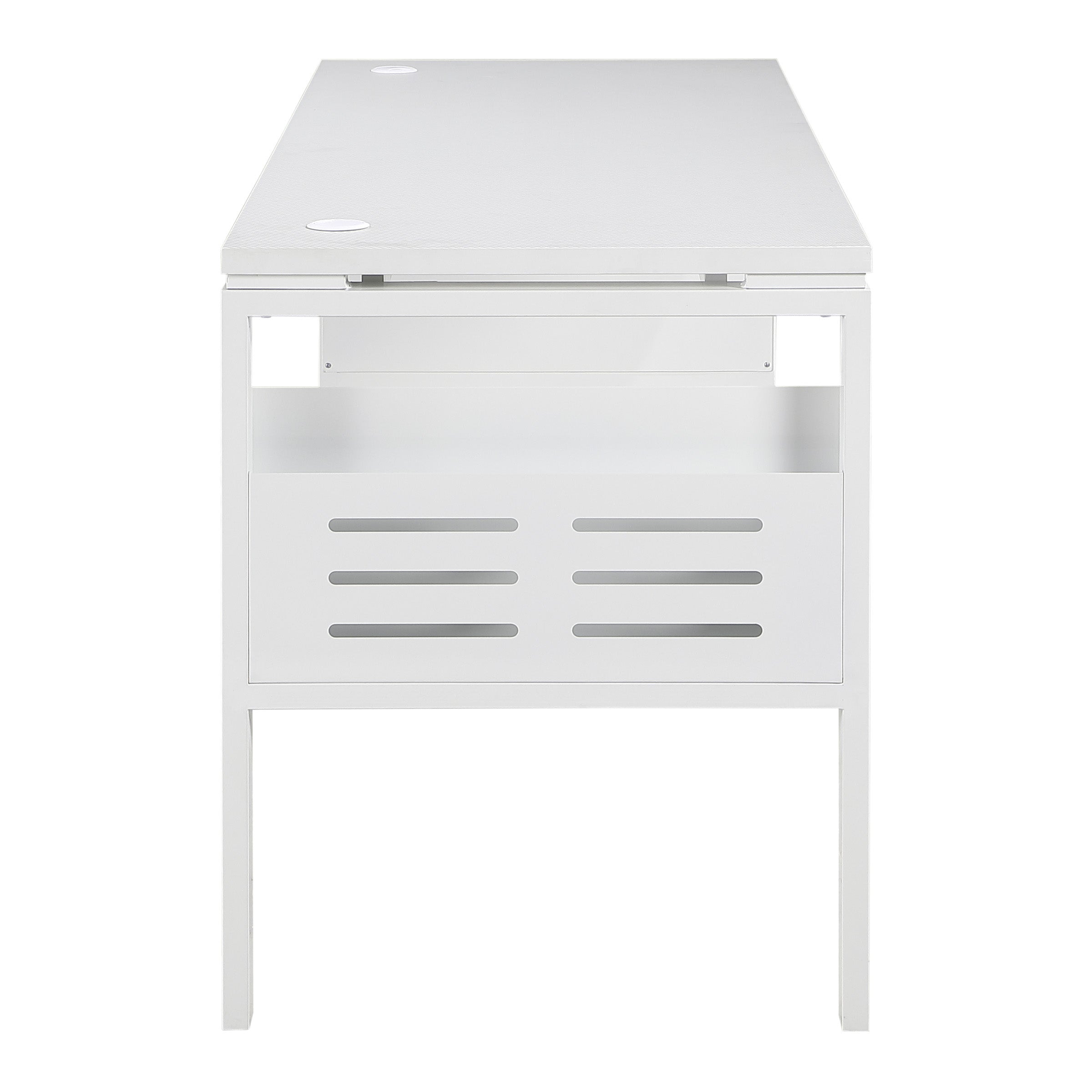 60" Desk with Storage - White