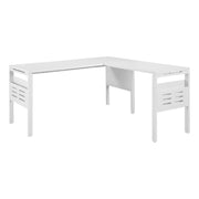 60" L-Desk with Storage - White