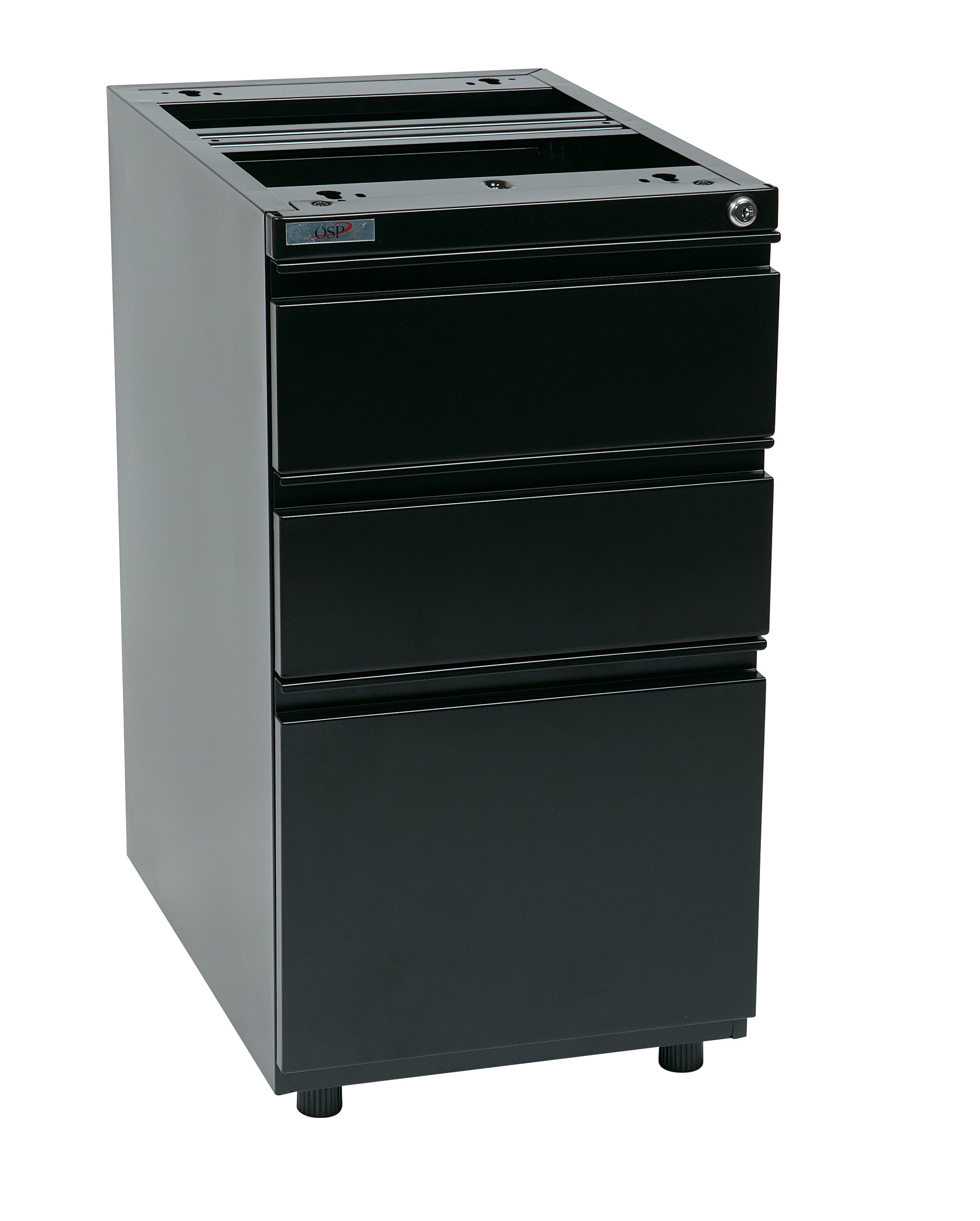 22" Open Top Pedestal w/ Adj Glides - Black