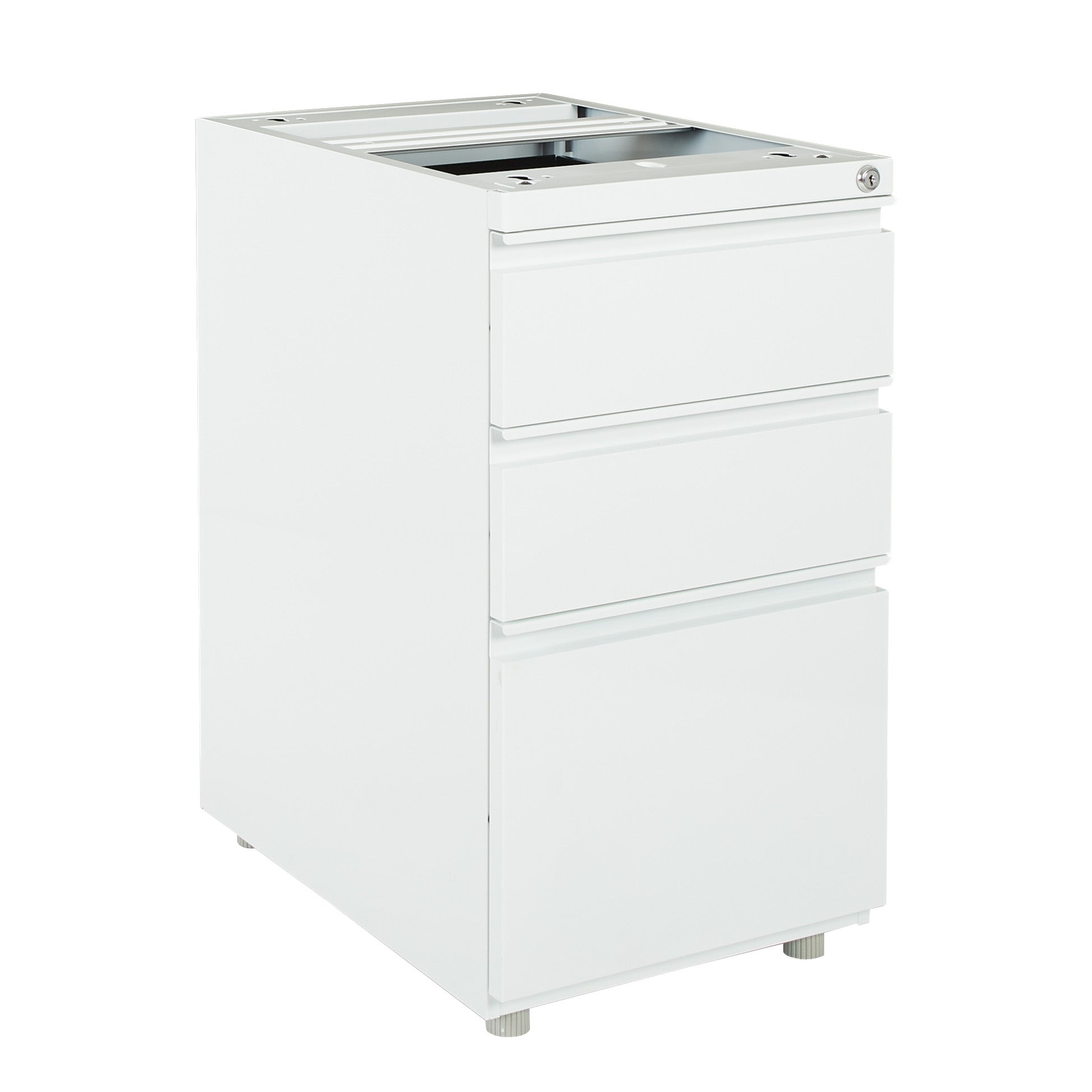 22" Open Top Pedestal w/ Adj Glides - White