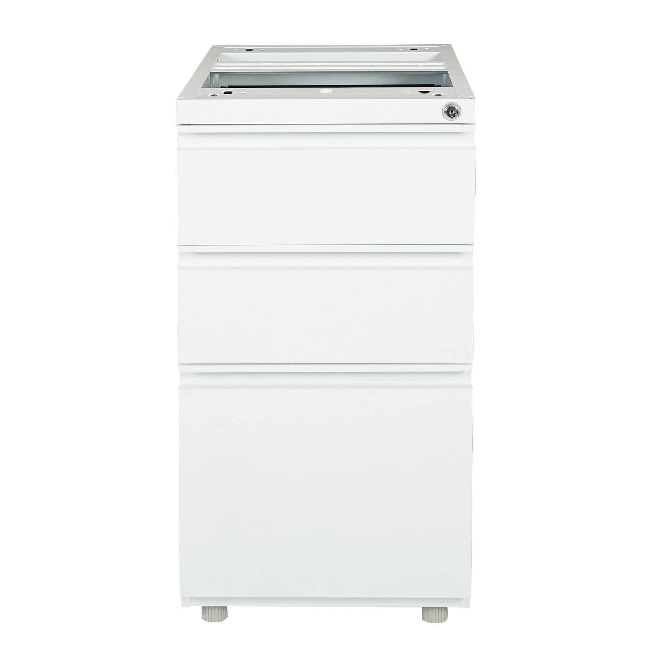 22" Open Top Pedestal w/ Adj Glides - White