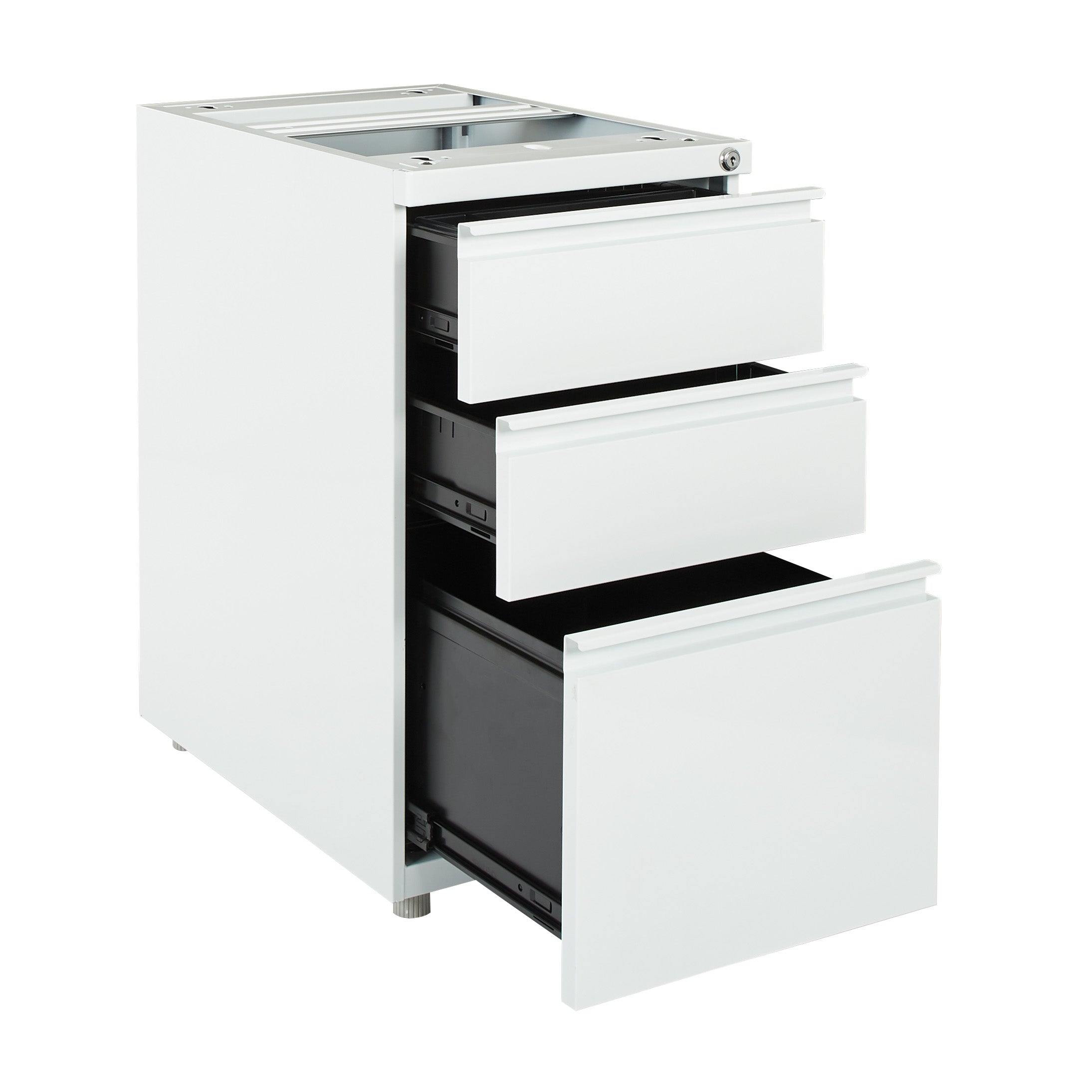 22" Open Top Pedestal w/ Adj Glides - White