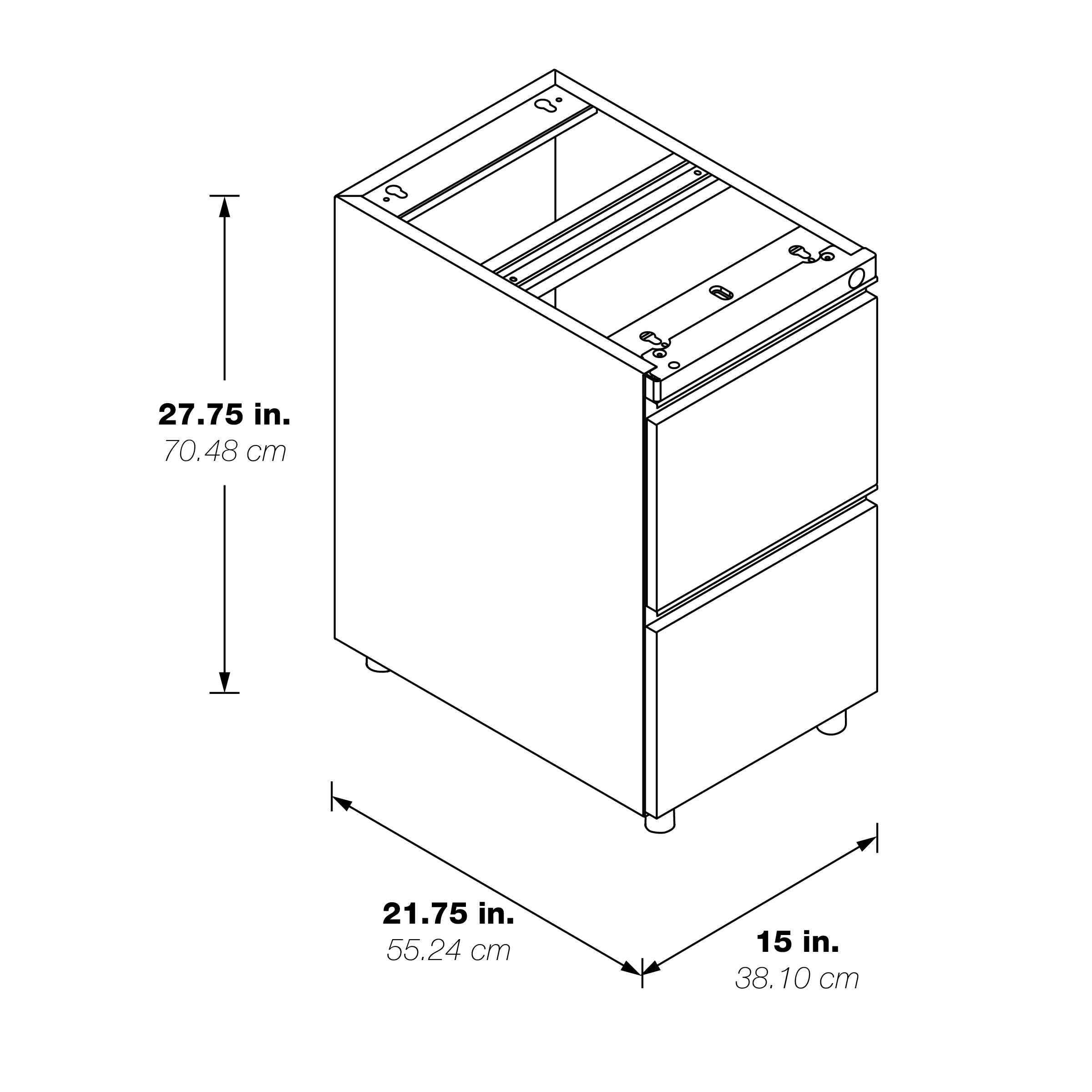 22" Open Top Pedestal w/ Adj Glides - White
