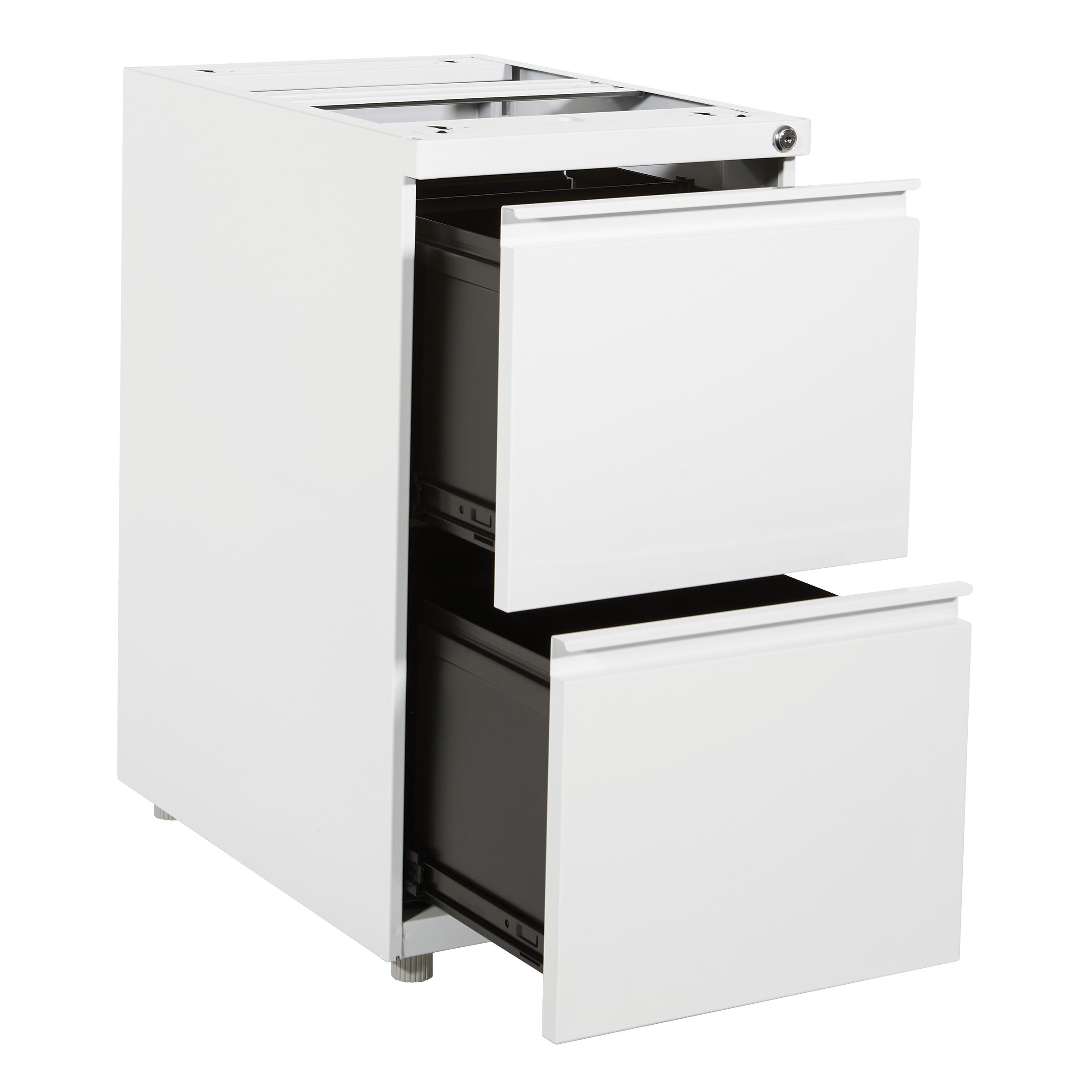 22" Open Top Pedestal w/ Adj Glides - White