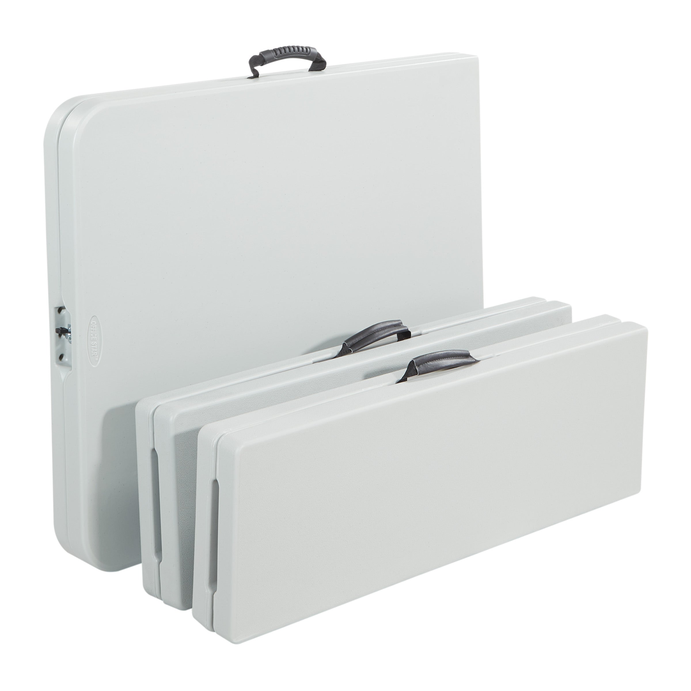 3 Piece Folding Table and Bench Set - Light Grey