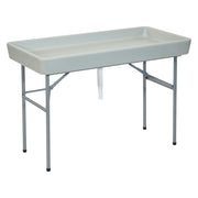 Folding Beverage Ice Cooler Table - Light Grey Speckle