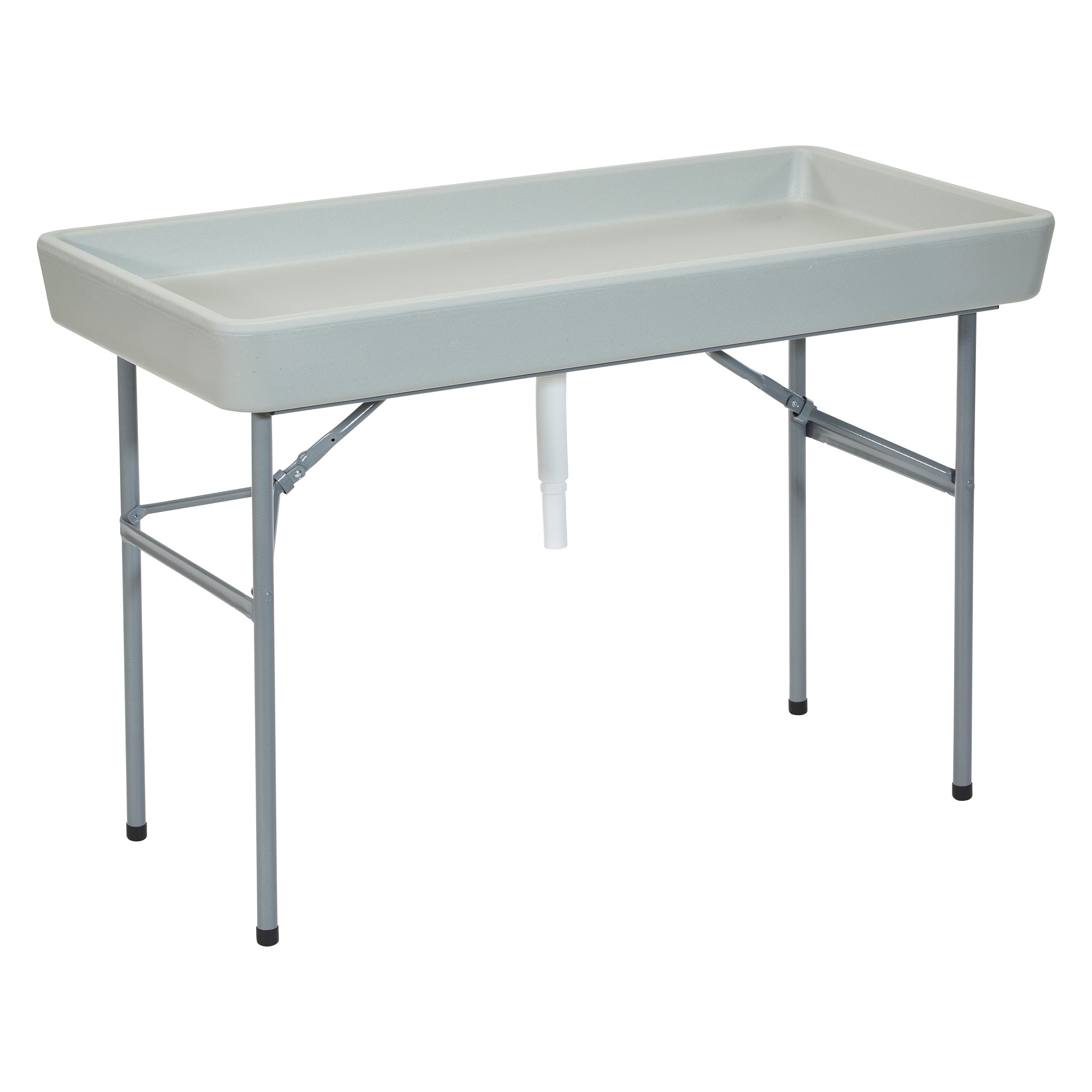 Folding Beverage Ice Cooler Table - Light Grey Speckle