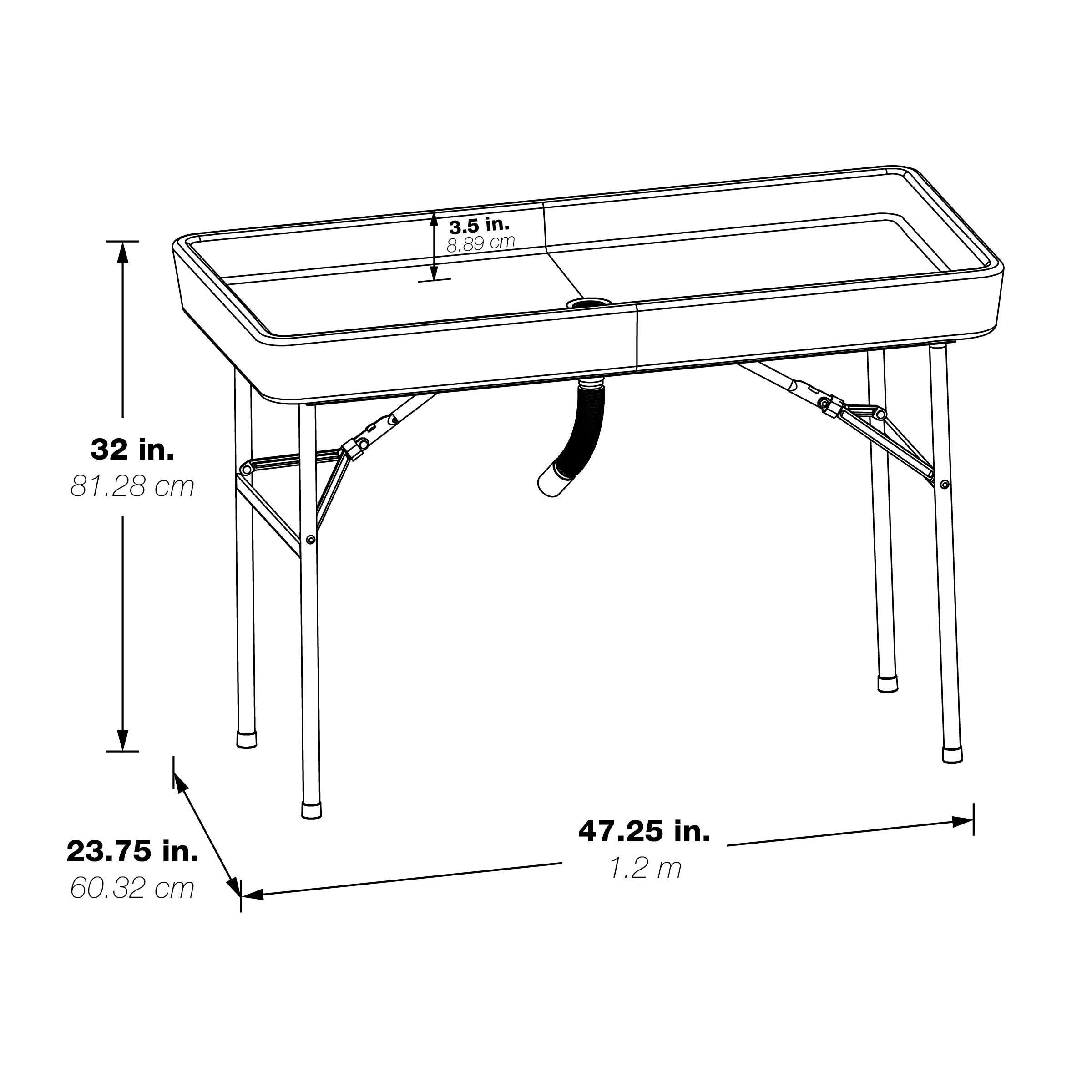 Folding Beverage Ice Cooler Table - Light Grey Speckle