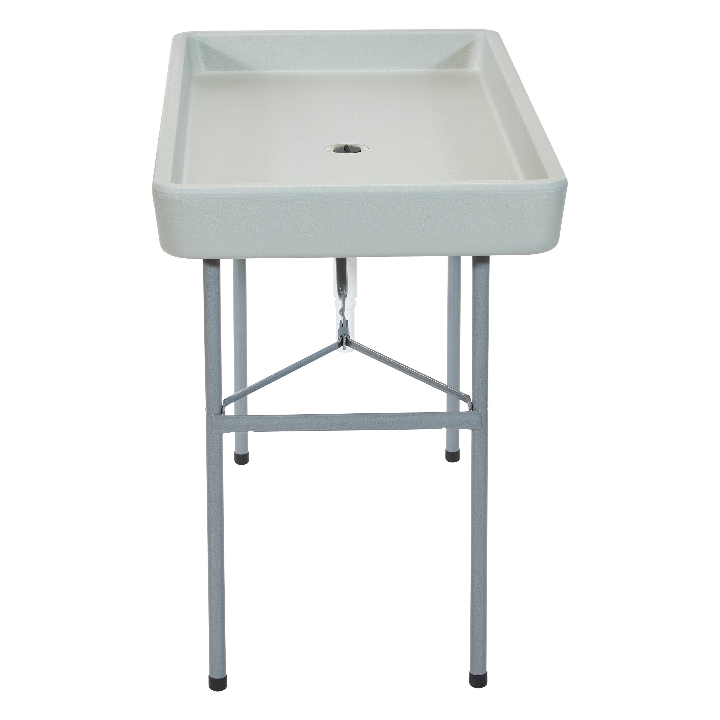 Folding Beverage Ice Cooler Table - Light Grey Speckle