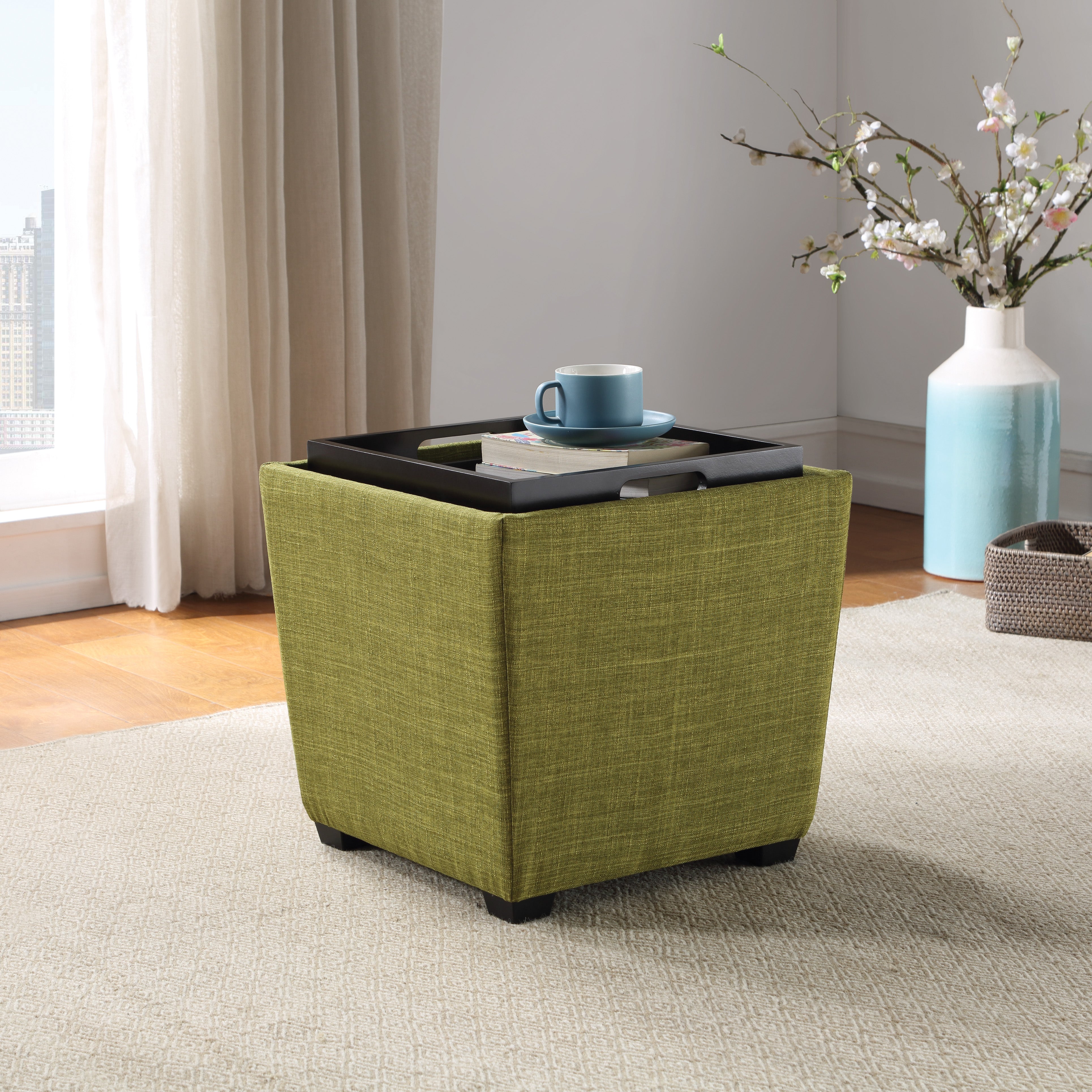 Rockford Storage Ottoman - Green