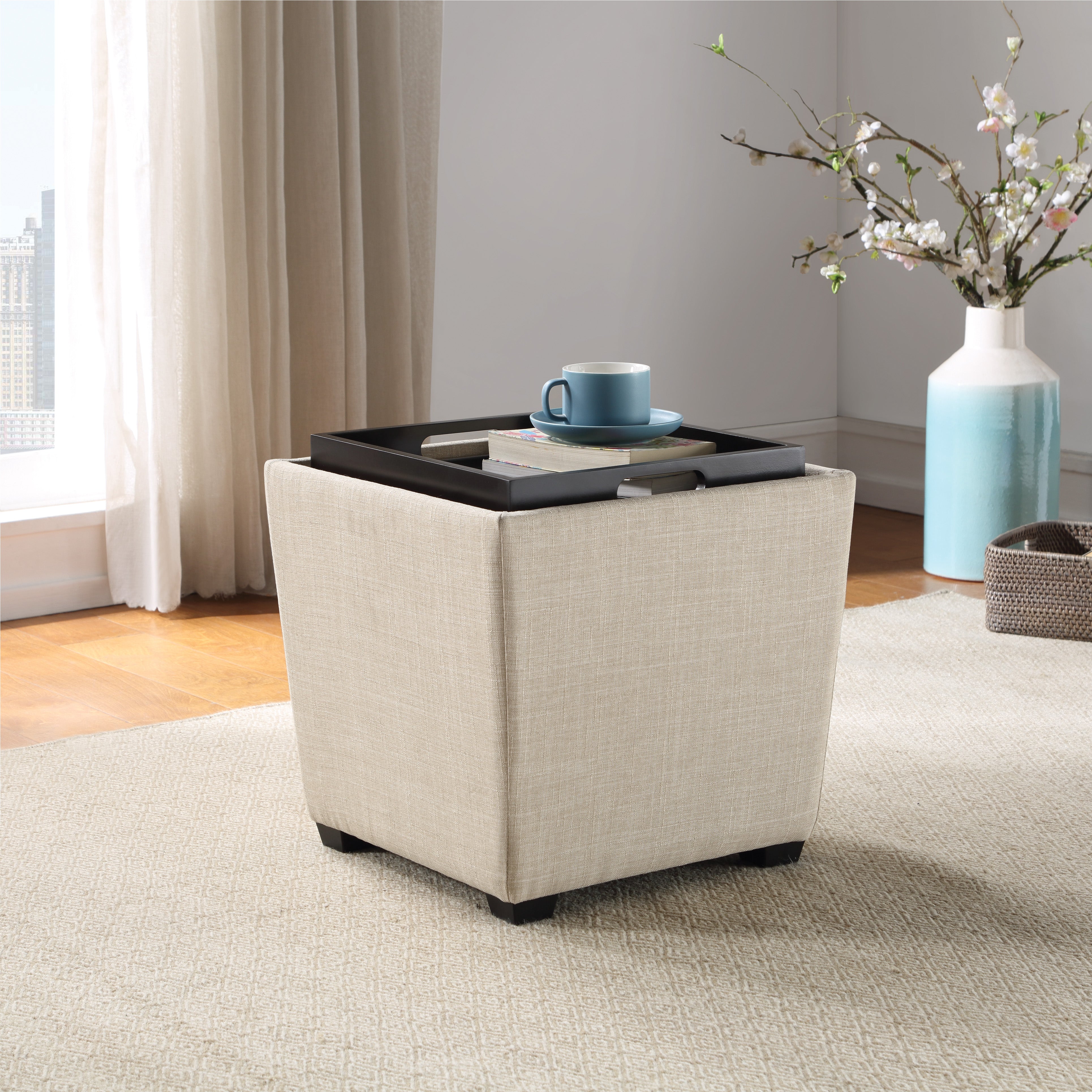 Rockford Storage Ottoman - Cream