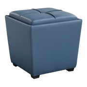 Rockford Storage Ottoman - Slate Blue