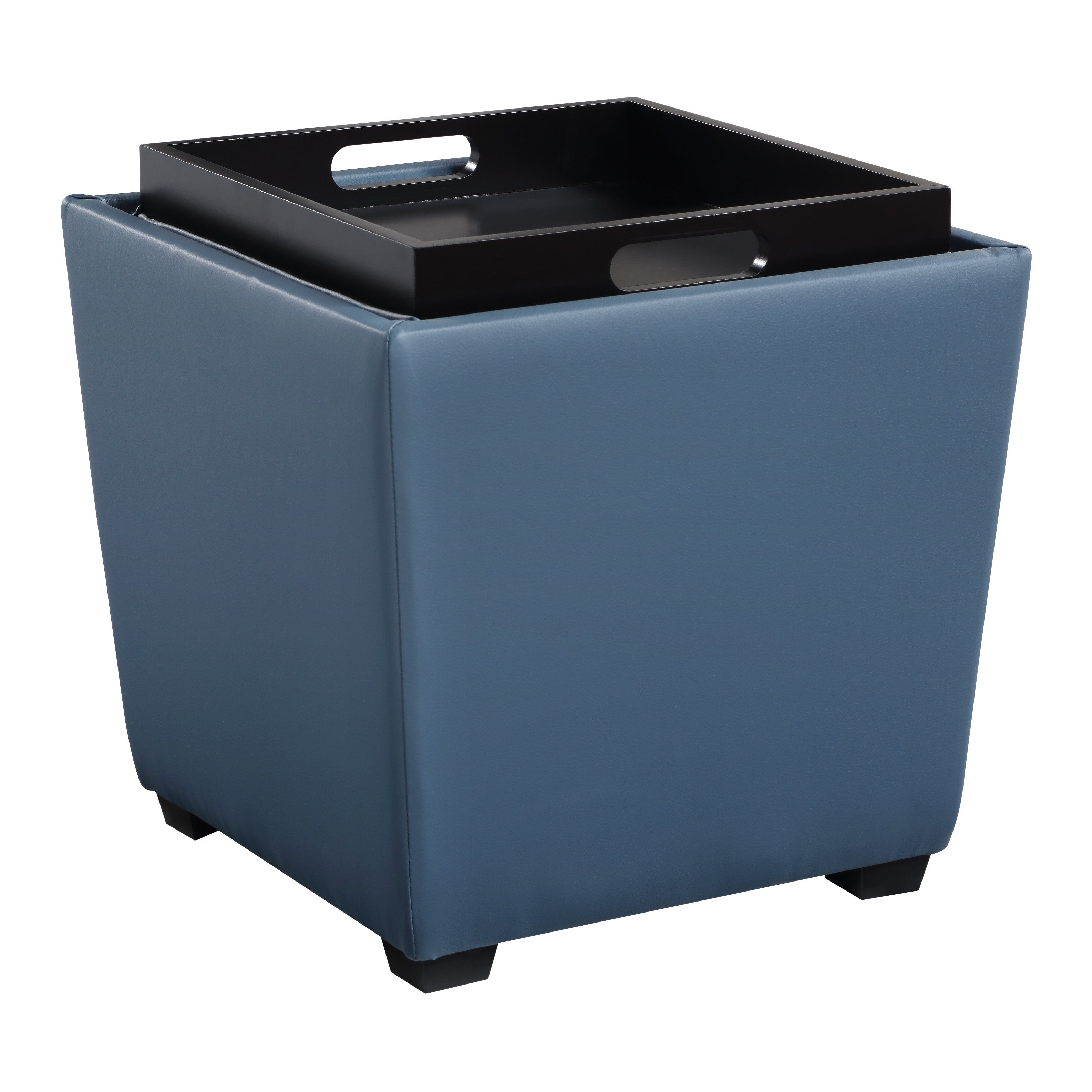 Rockford Storage Ottoman - Slate Blue