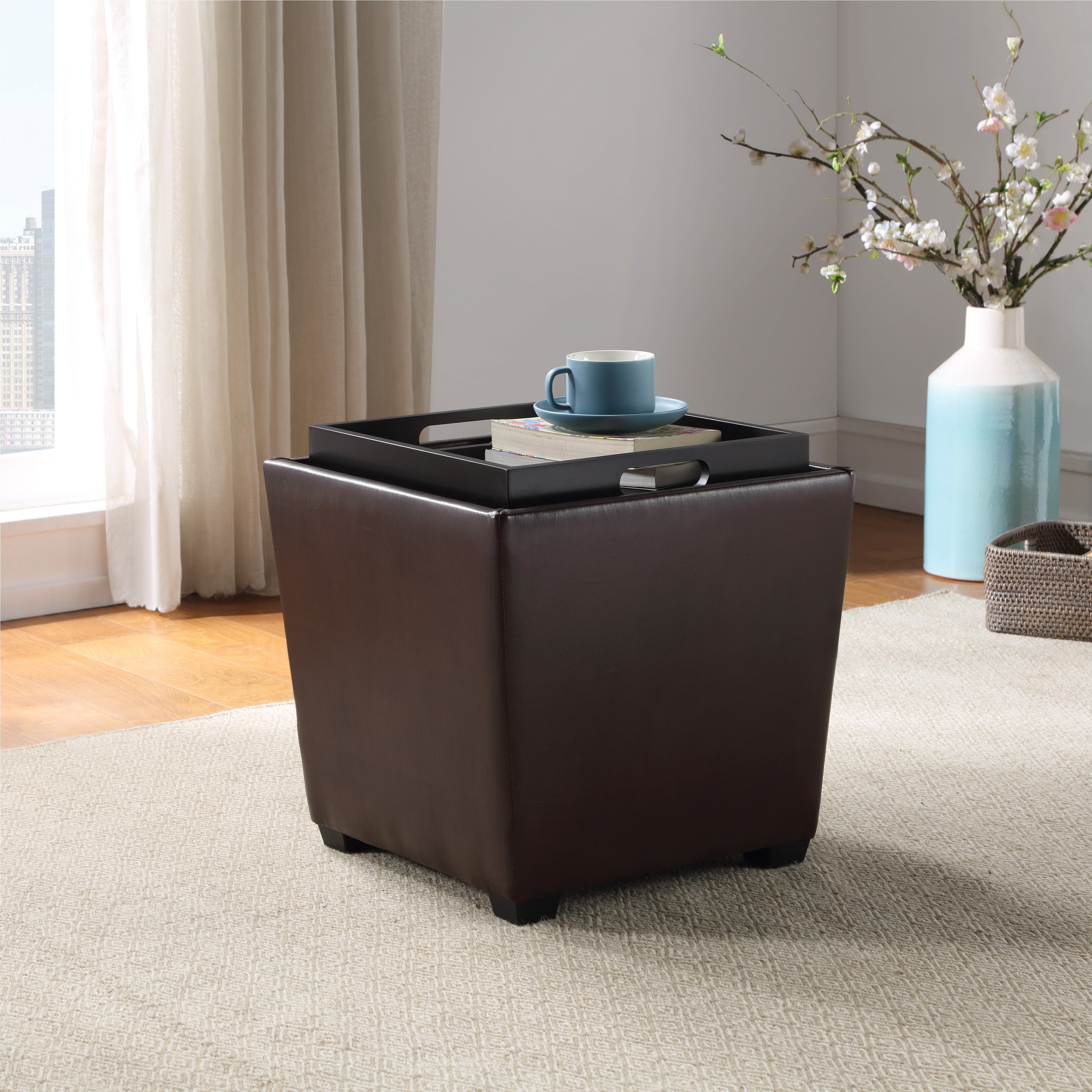 Rockford Storage Ottoman - Cocoa