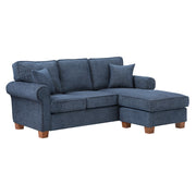 Rylee Rolled Arm Sectional - Navy