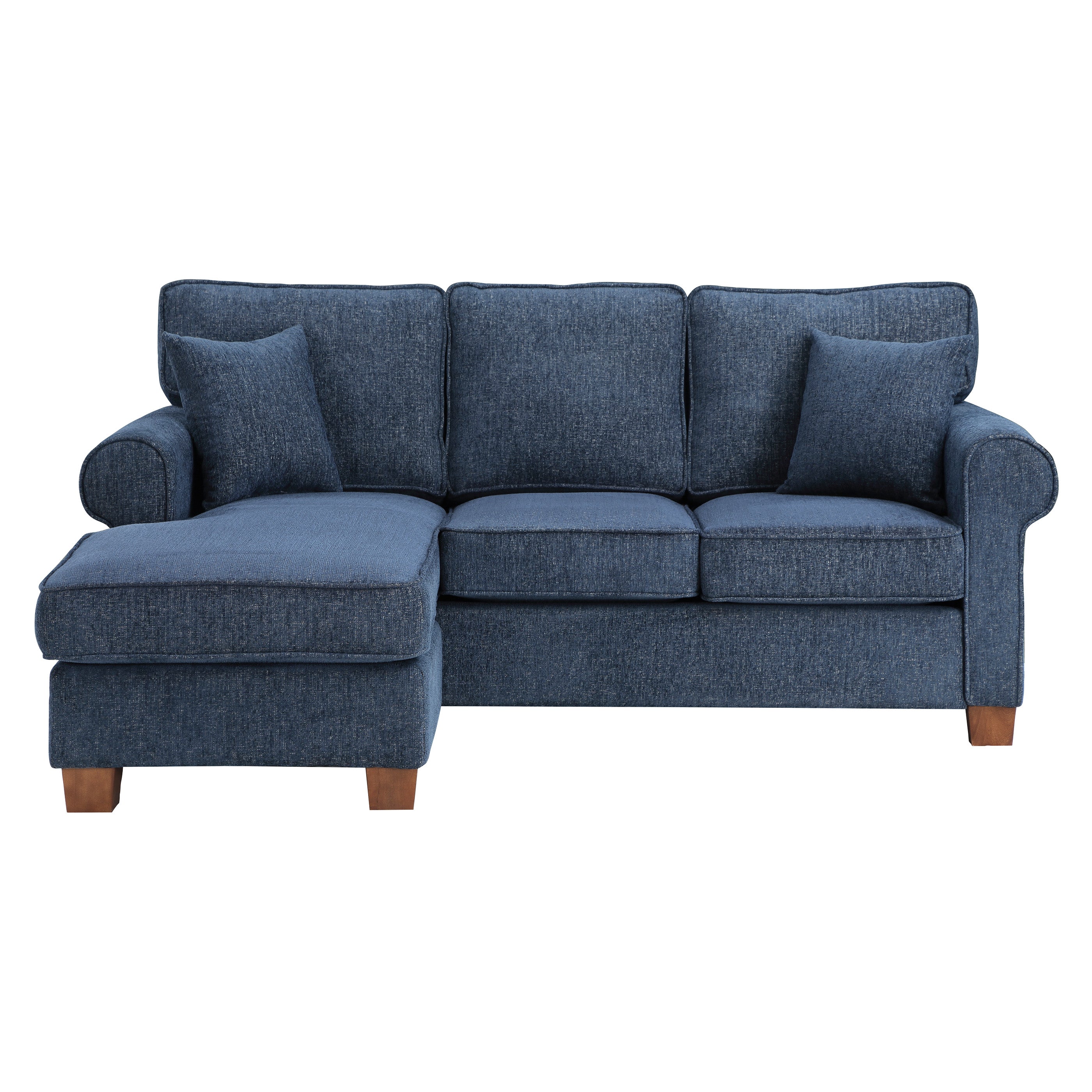Rylee Rolled Arm Sectional - Navy