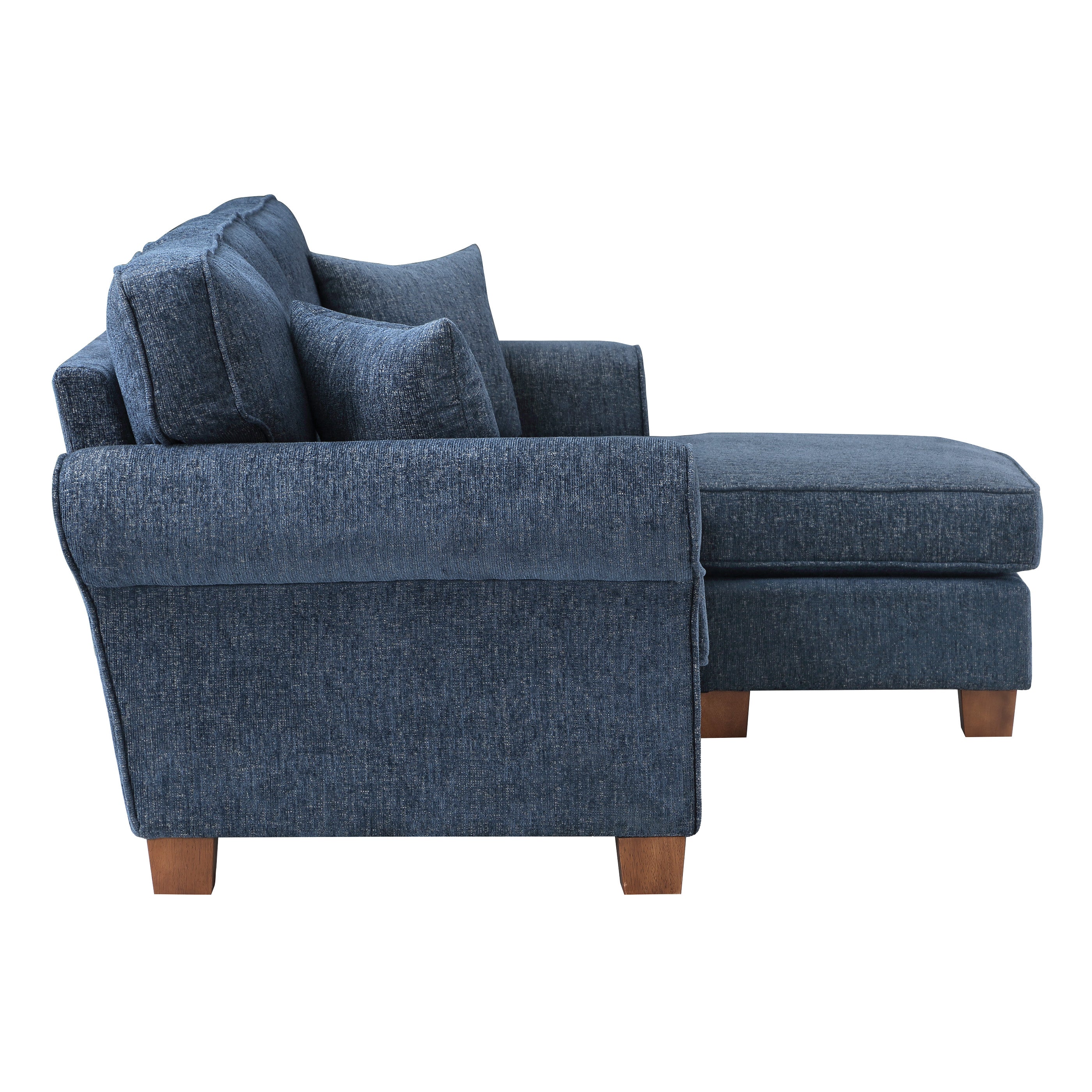 Rylee Rolled Arm Sectional - Navy