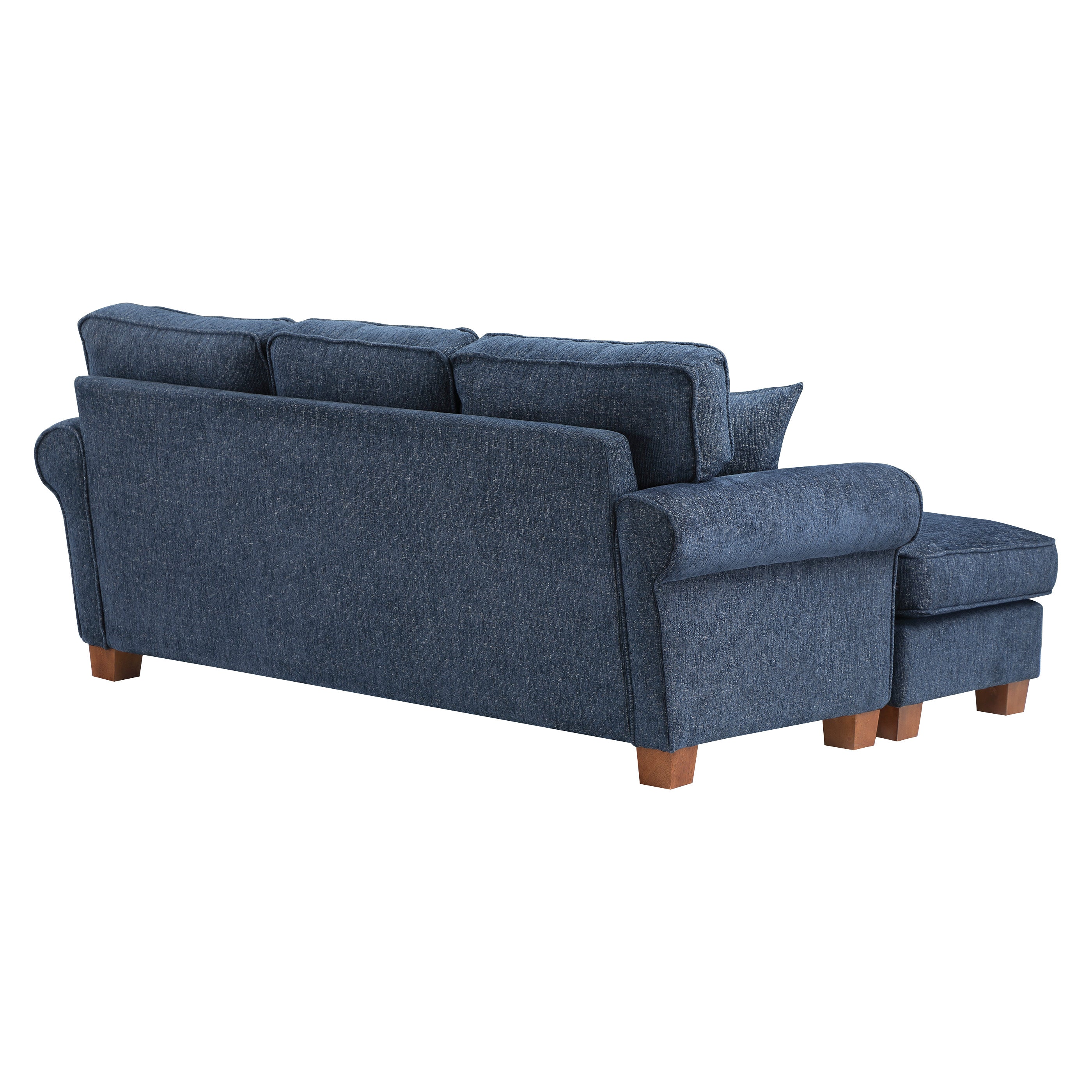 Rylee Rolled Arm Sectional - Navy