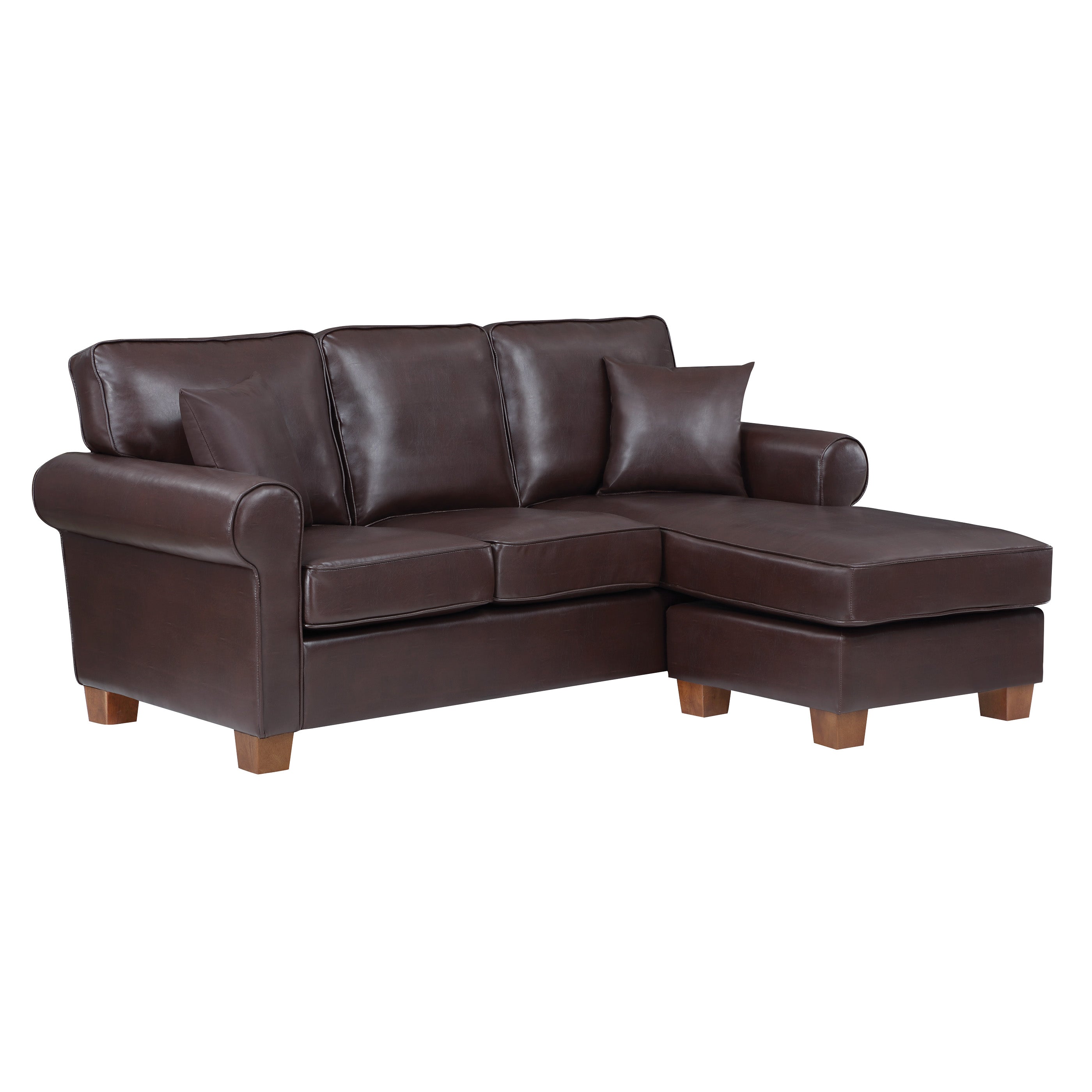 Rylee Rolled Arm Sectional - Cocoa