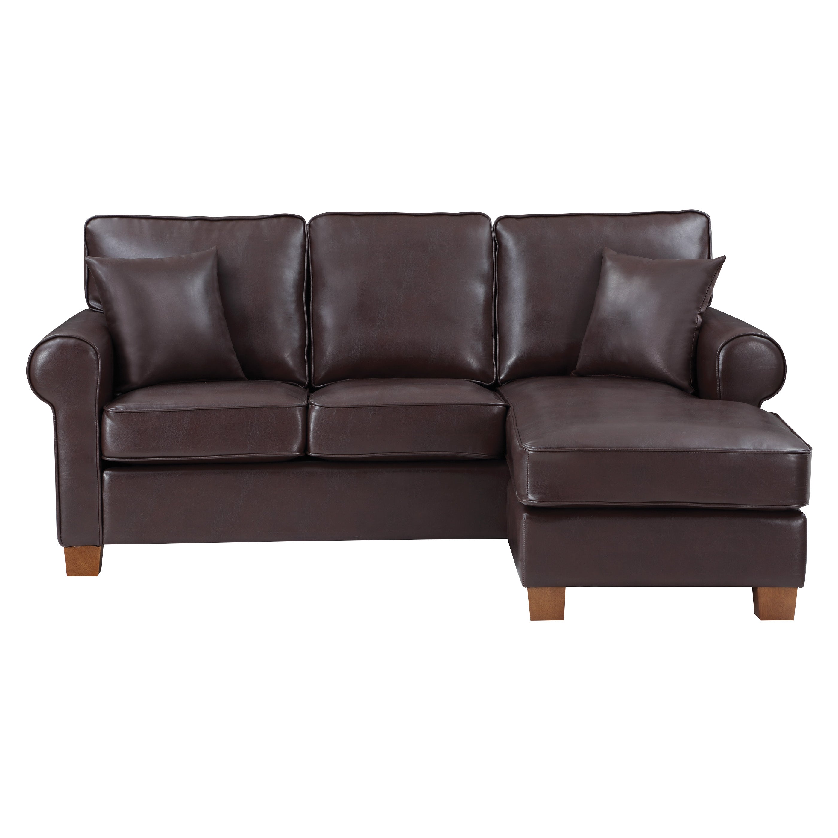 Rylee Rolled Arm Sectional - Cocoa