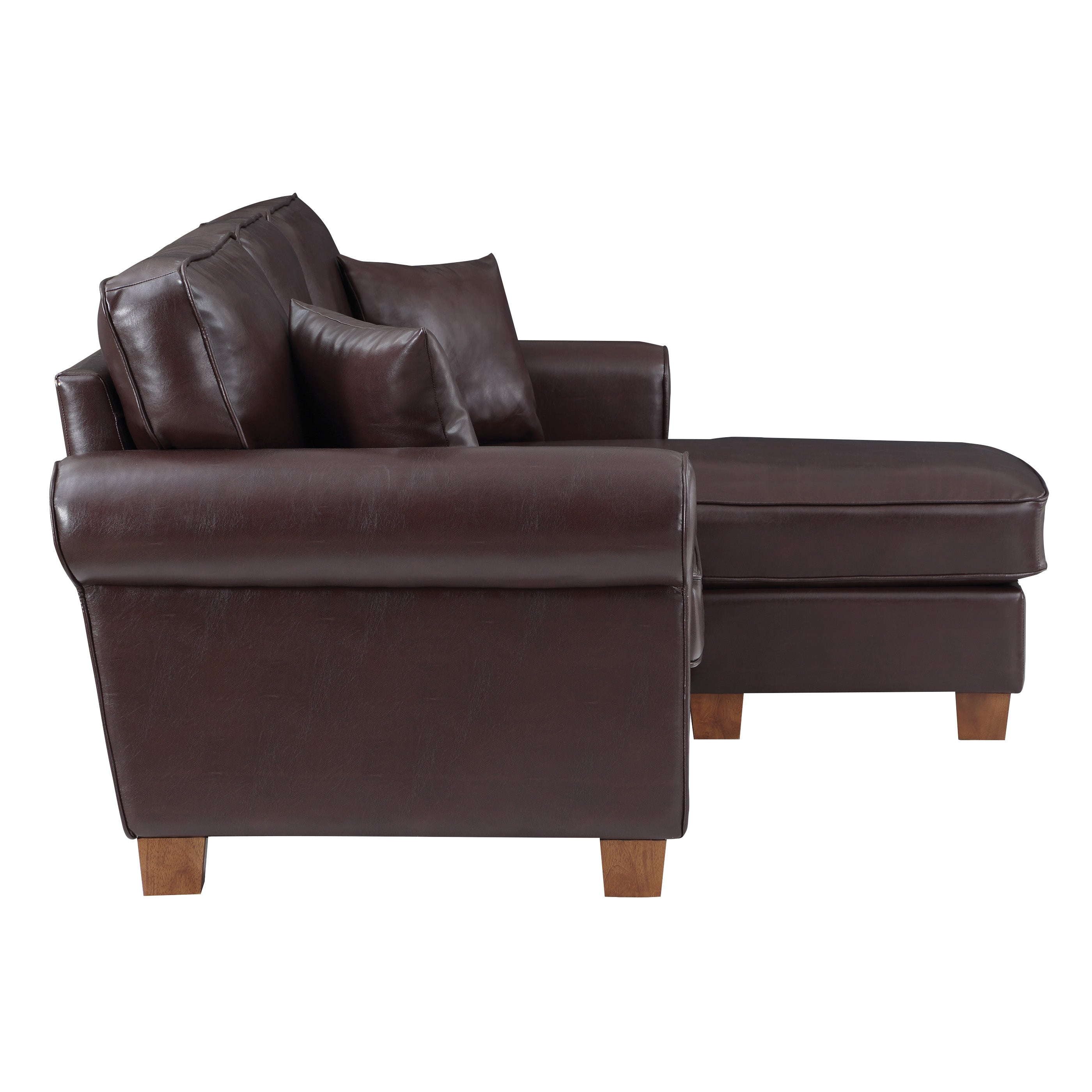Rylee Rolled Arm Sectional - Cocoa