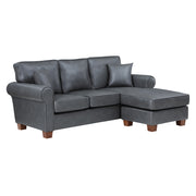 Rylee Rolled Arm Sectional - Pewter