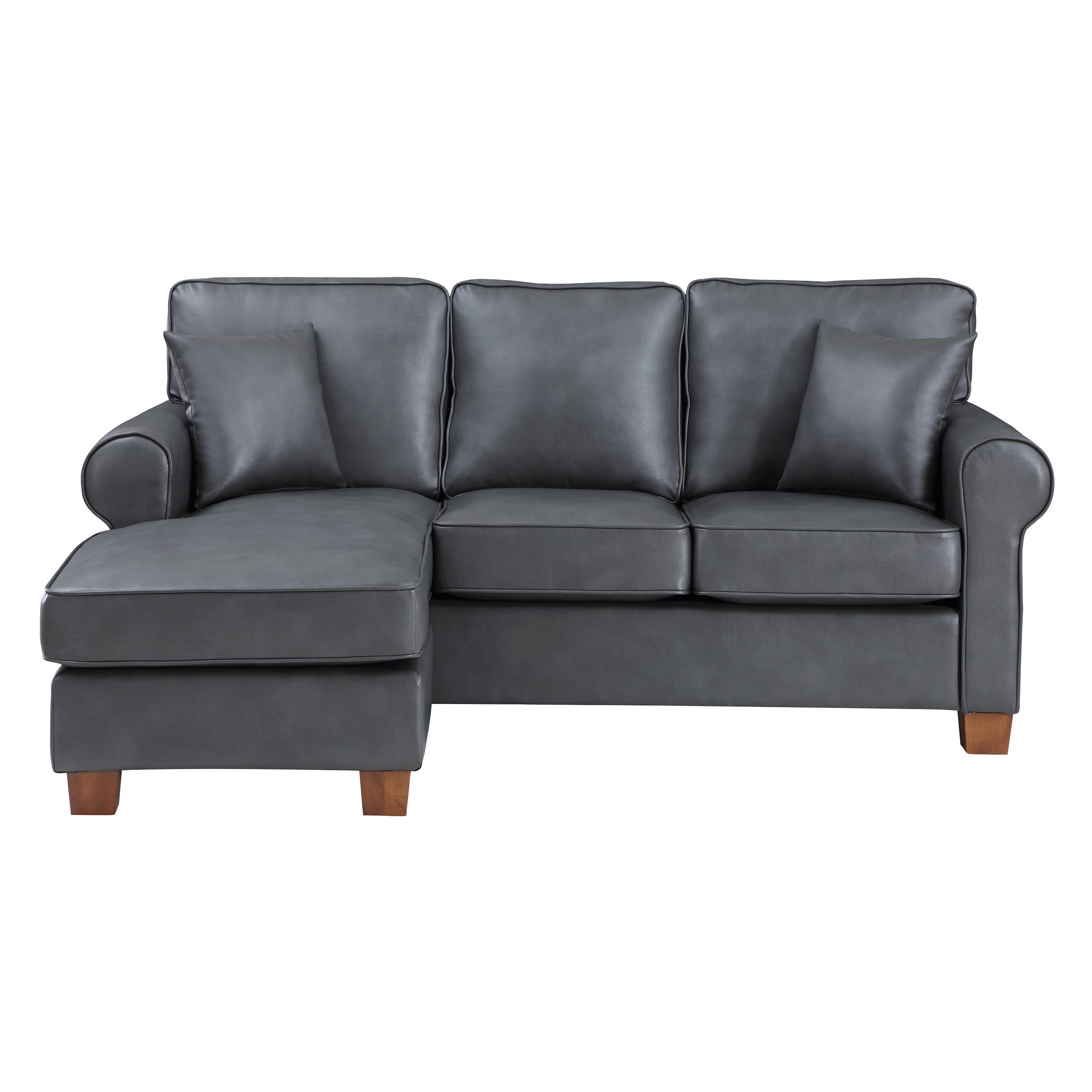 Rylee Rolled Arm Sectional - Pewter