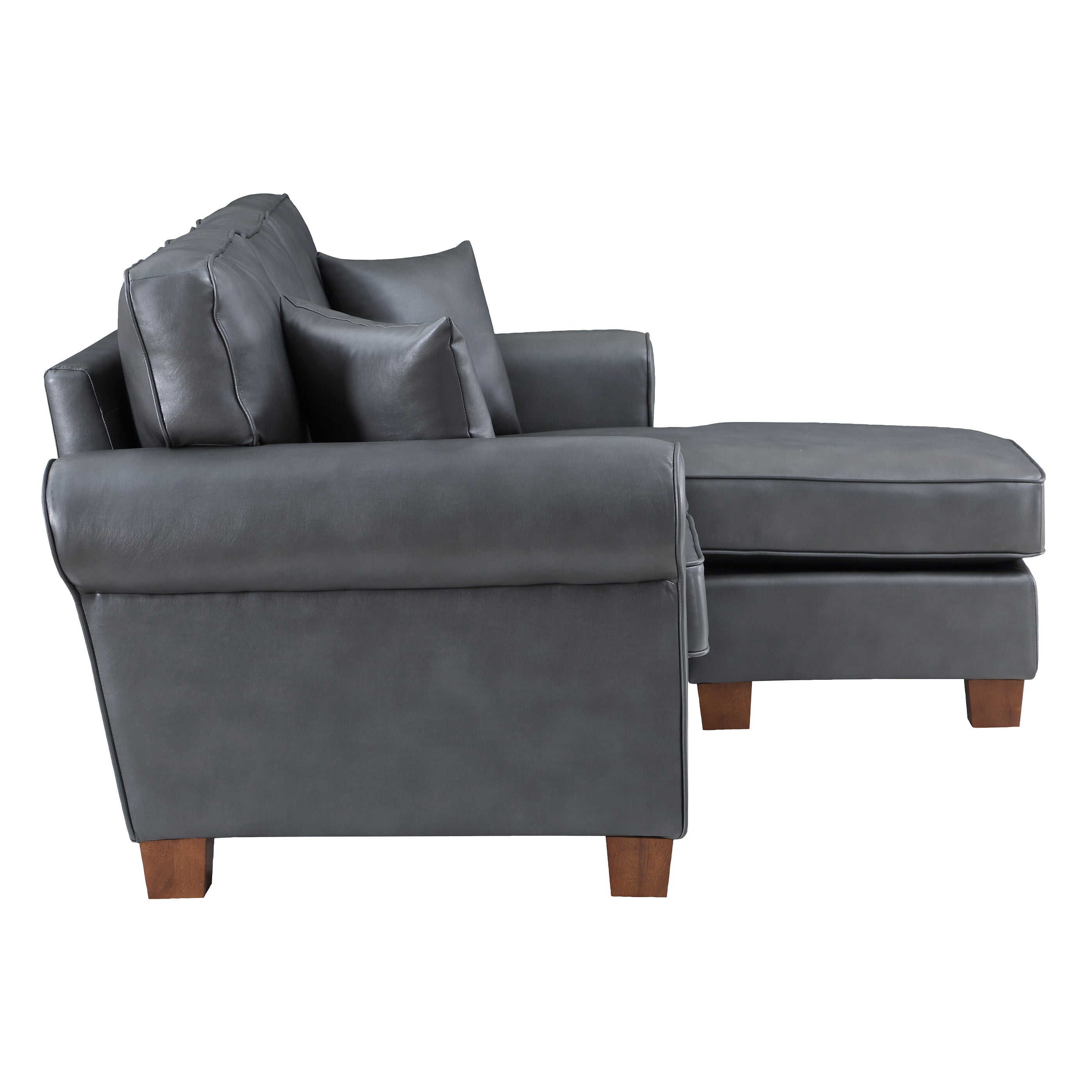 Rylee Rolled Arm Sectional - Pewter