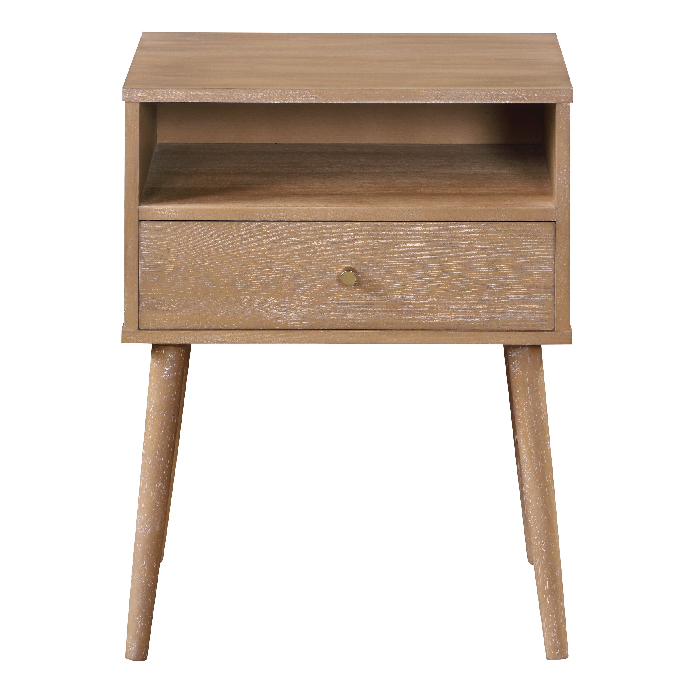 Rena 1-Drawer Side Table with Shelf - Ash