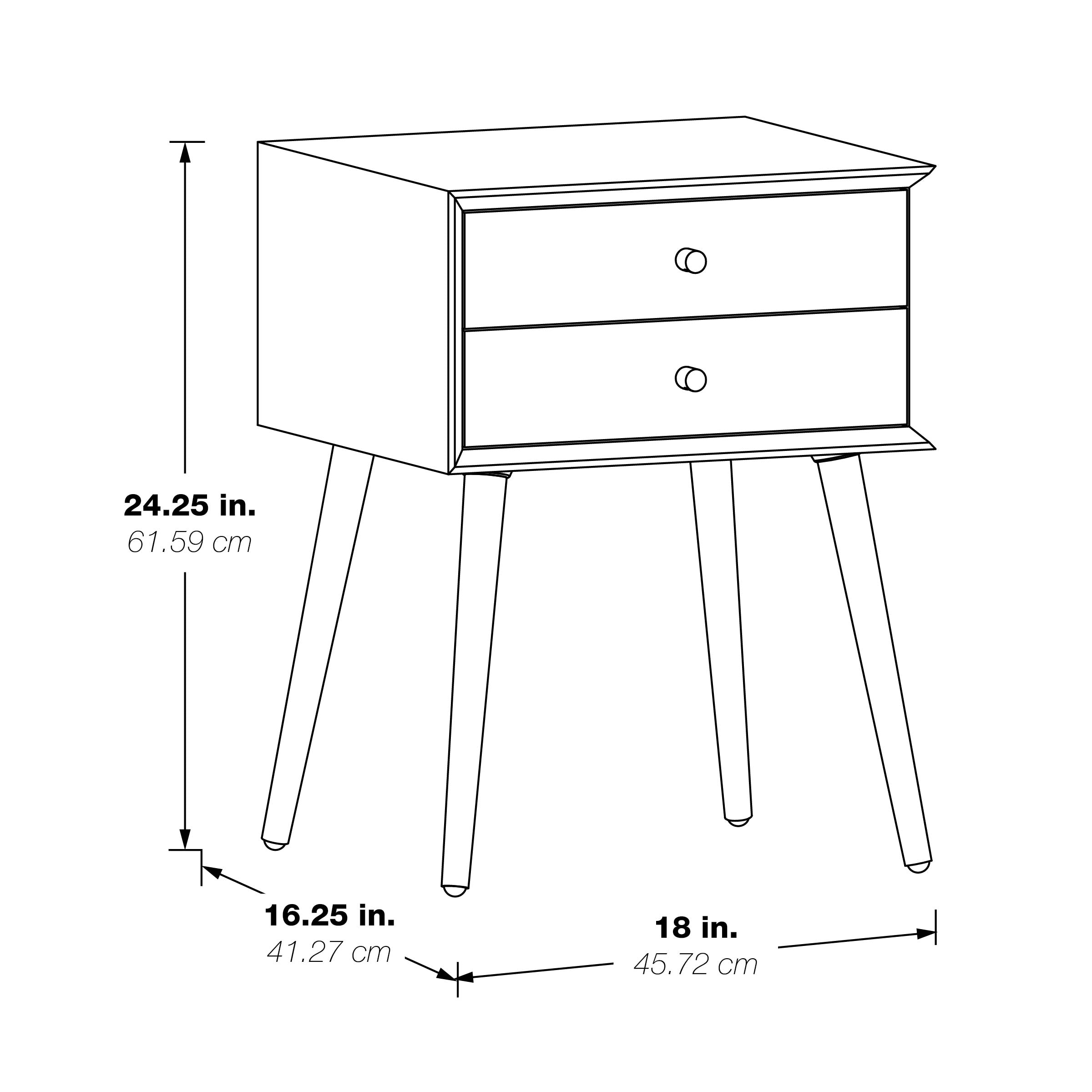 Rena 2-Drawer Side Table - Ash