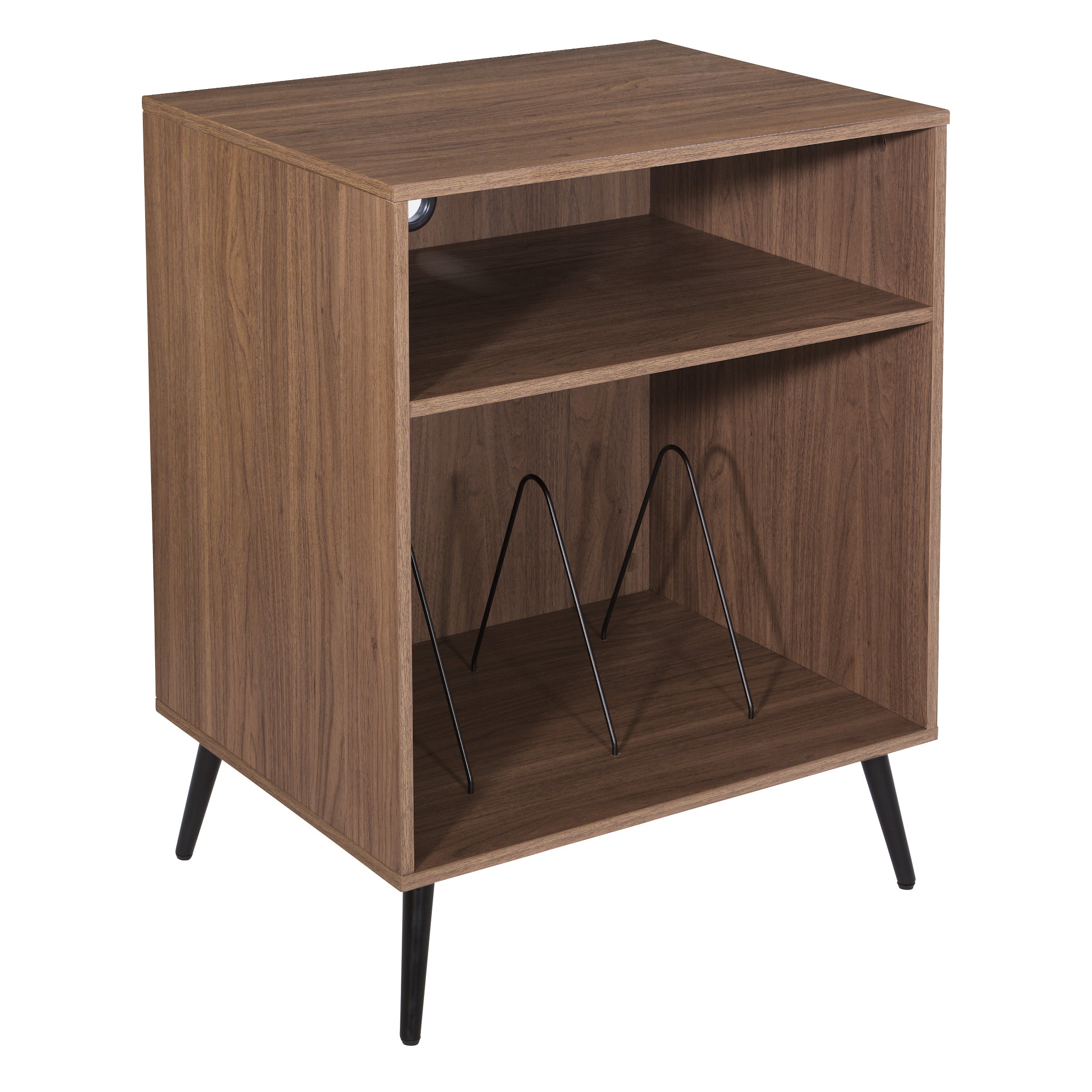 Retro Record Player Stand w/ Album  - Majestic Walnut
