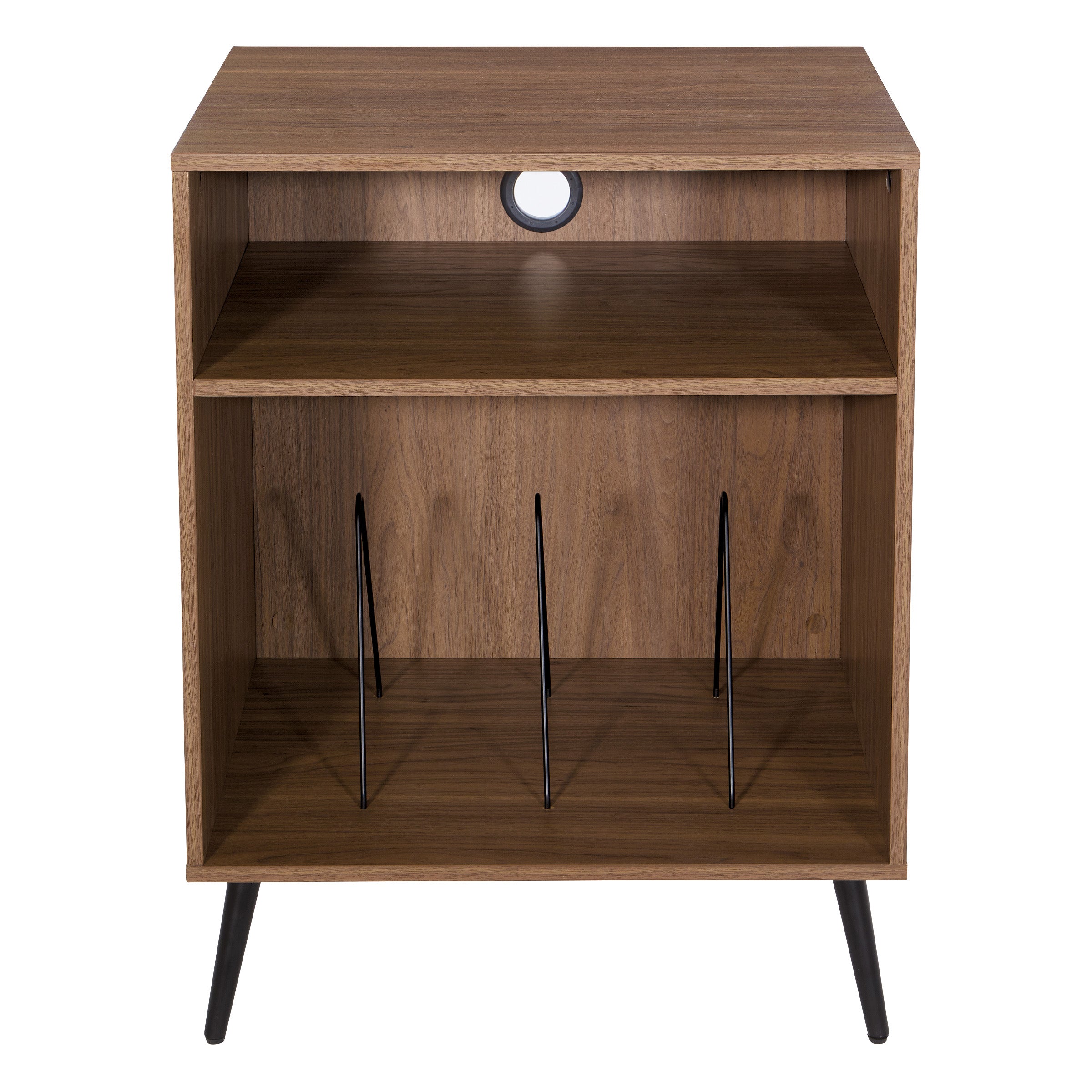 Retro Record Player Stand w/ Album  - Majestic Walnut