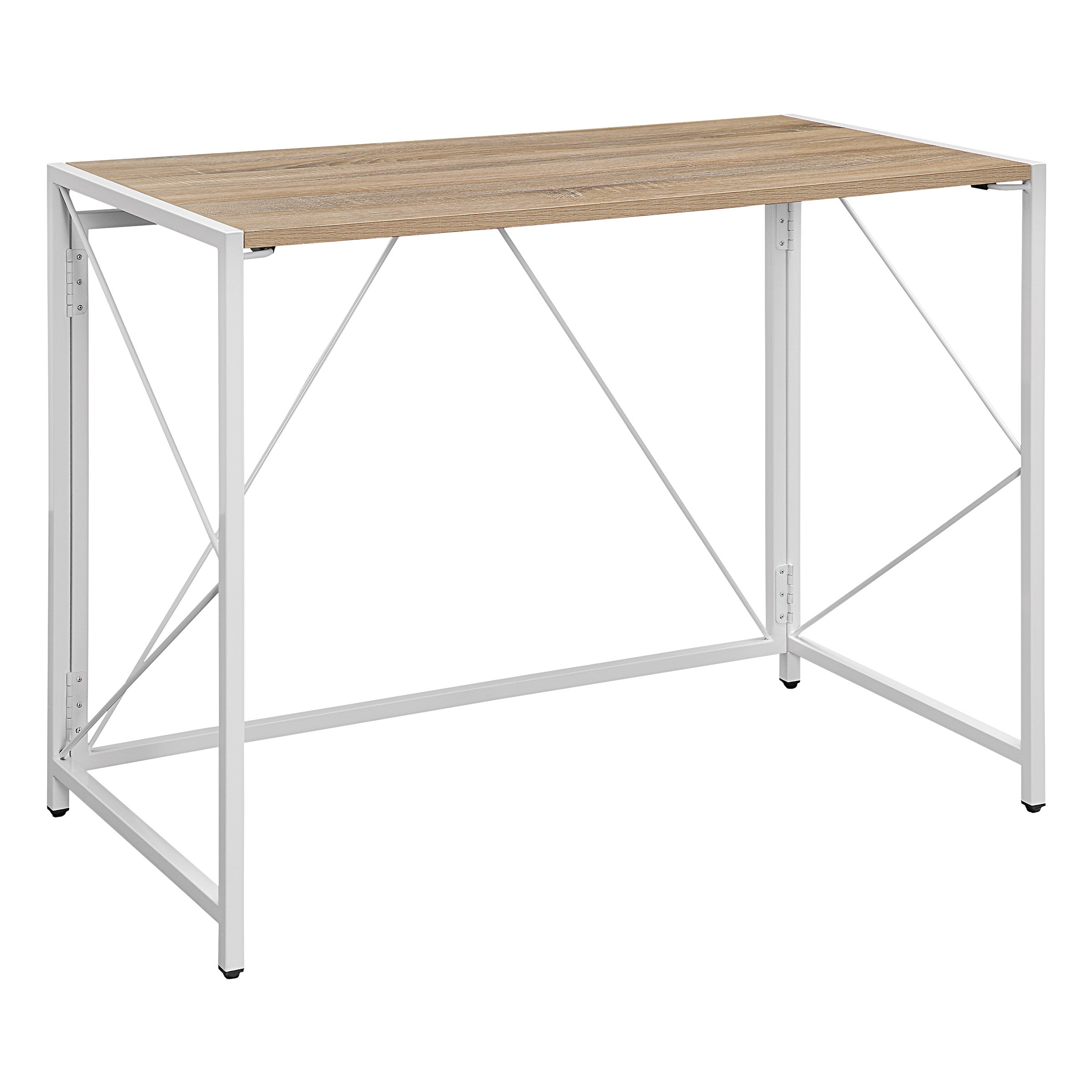 Ravel Tool-less Folding Desk - River Oak/White