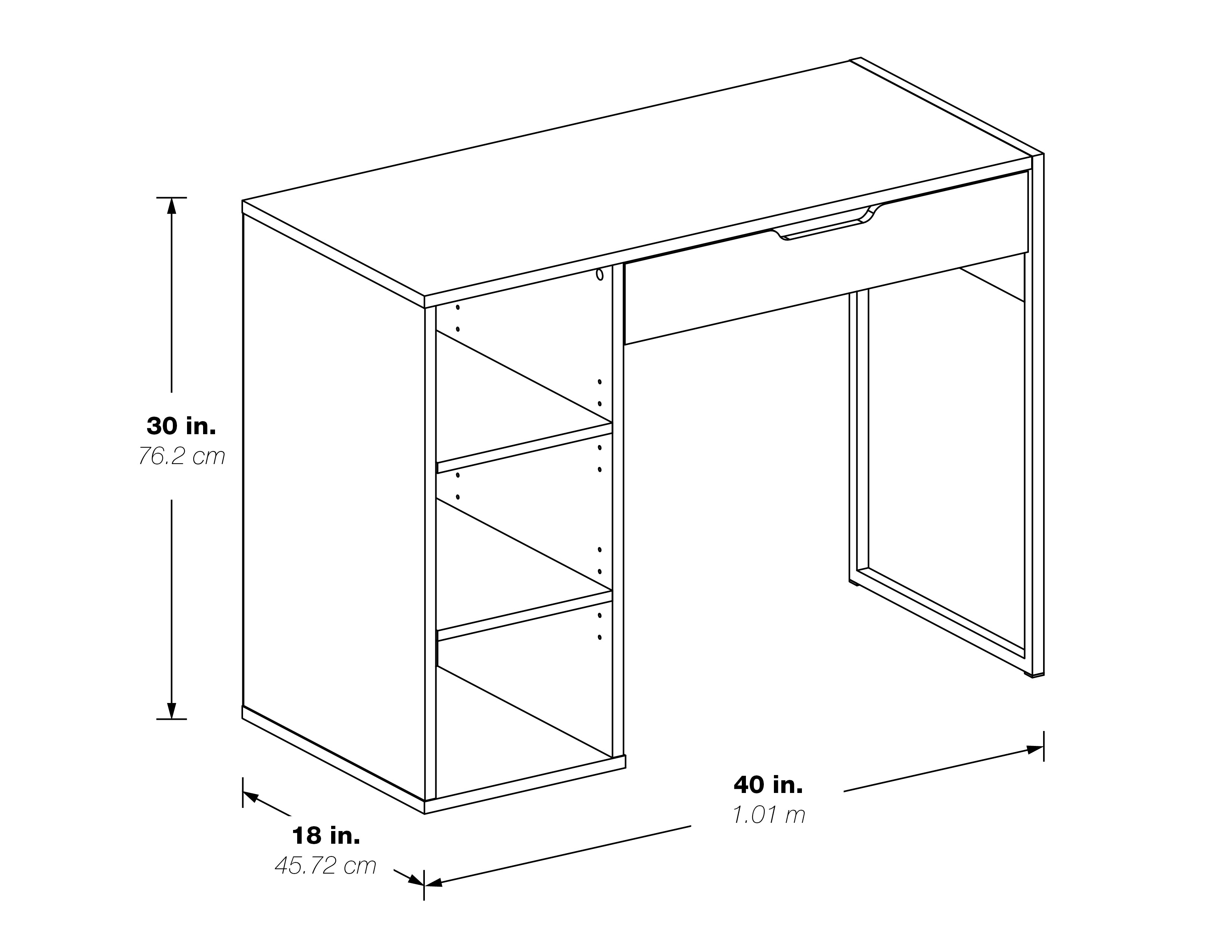Ravel 40"W Desk - White