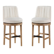 Rowan 2-Pack Swivel Barstool - Linen/Medium Oak