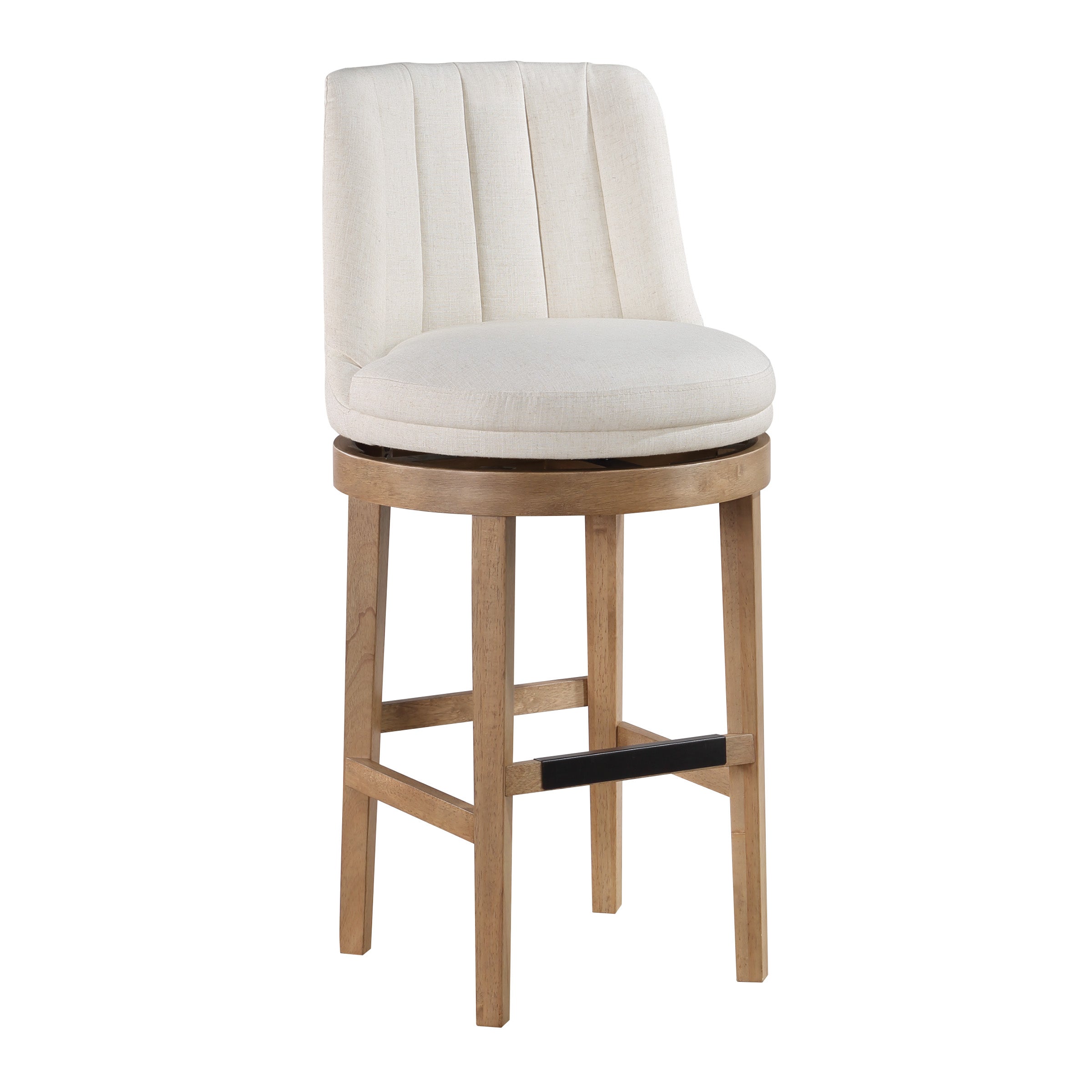 Rowan 2-Pack Swivel Barstool - Linen/Medium Oak