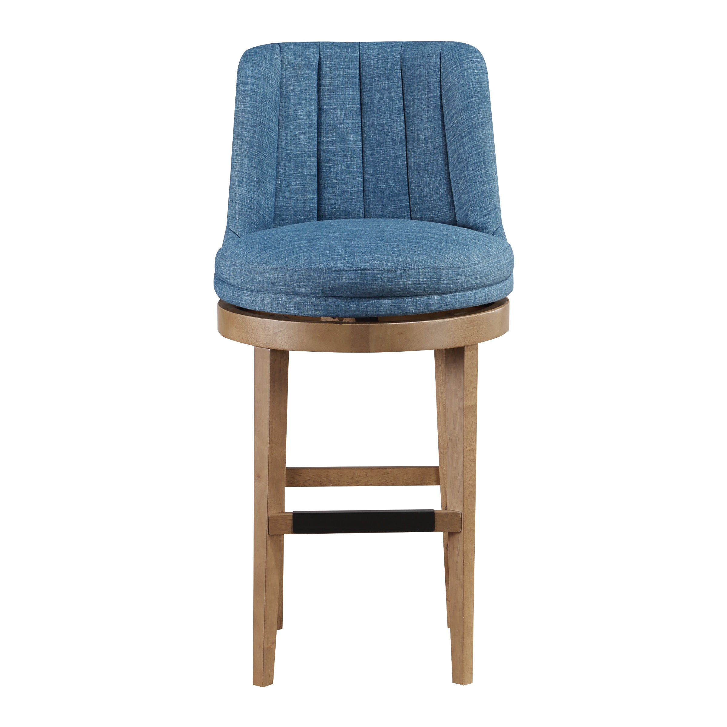 Rowan 2-Pack Swivel Barstool - Navy/Medium Oak