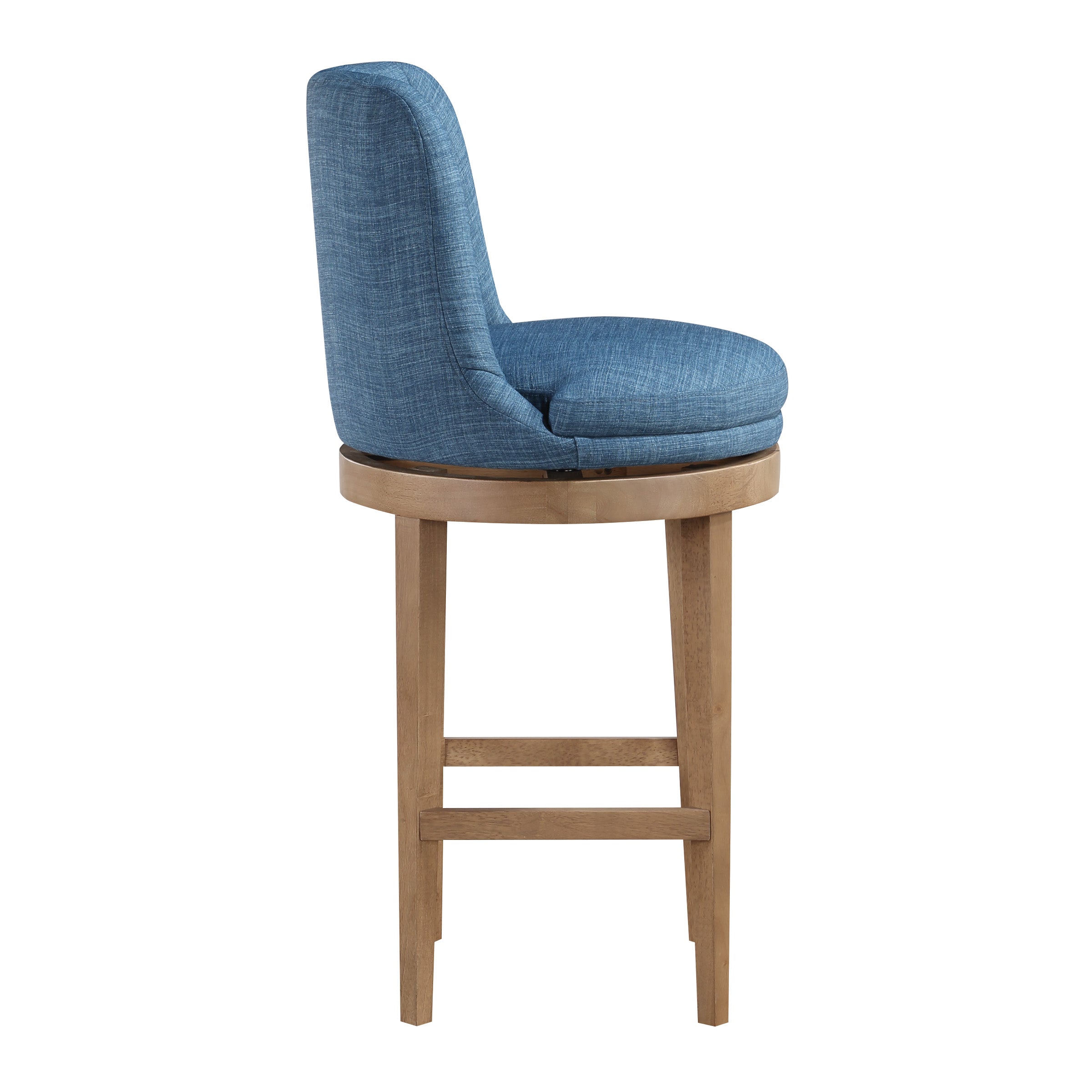 Rowan 2-Pack Swivel Barstool - Navy/Medium Oak