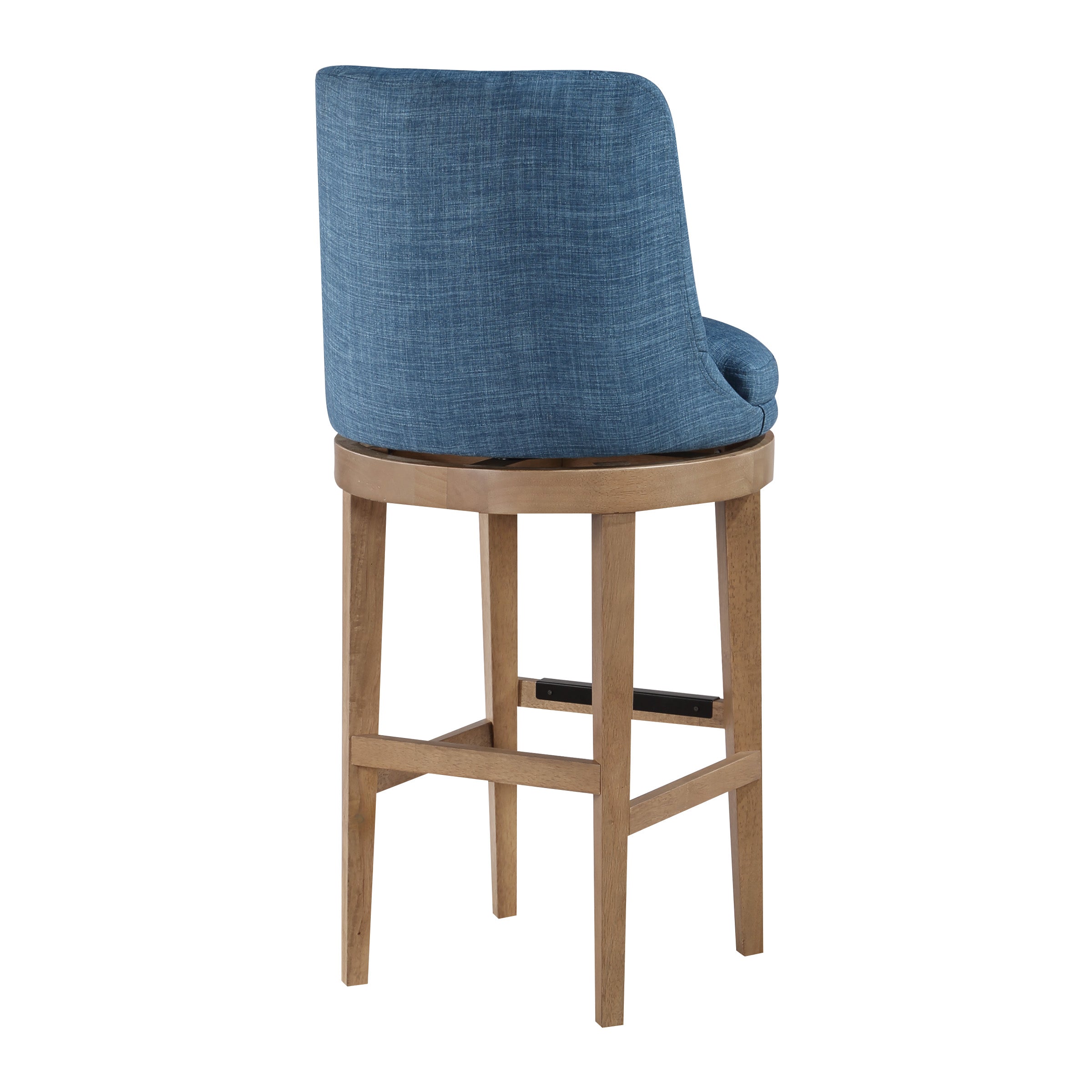 Rowan 2-Pack Swivel Barstool - Navy/Medium Oak
