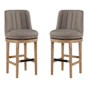 Rowan 2-Pack Swivel Barstool - Cement/Medium Oak