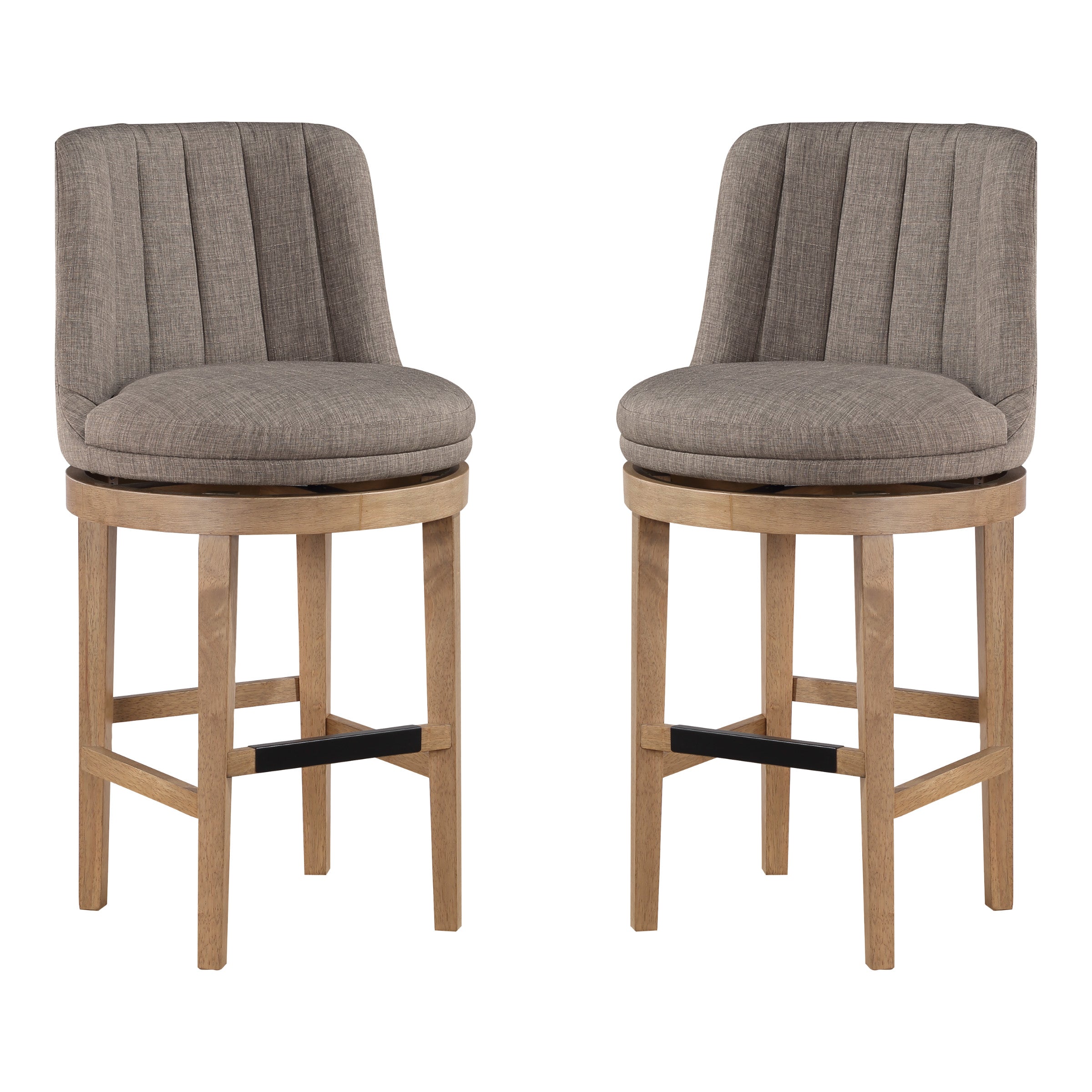 Rowan 2-Pack Swivel Barstool - Cement/Medium Oak
