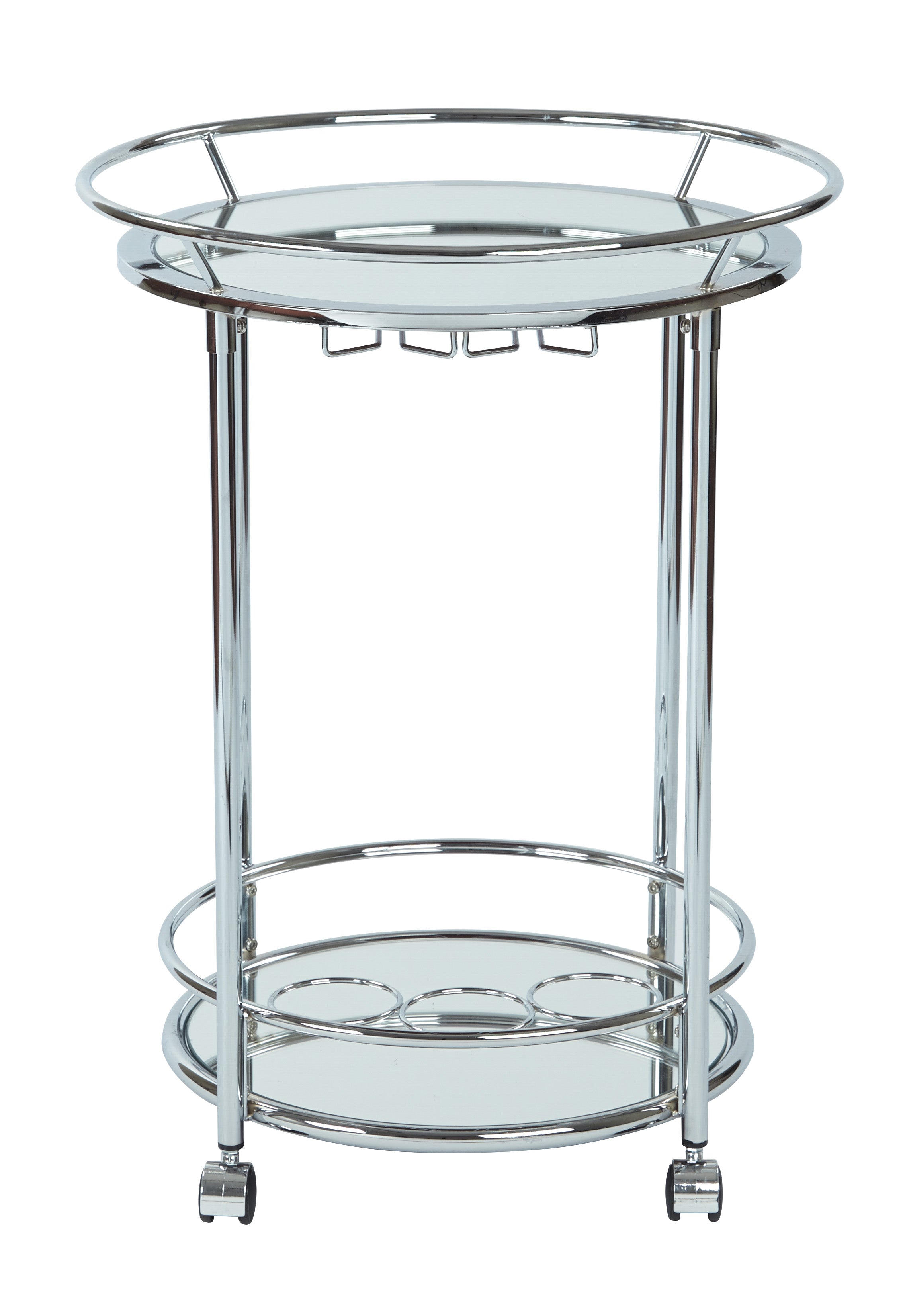 Royse Serving Cart - Chrome Finish
