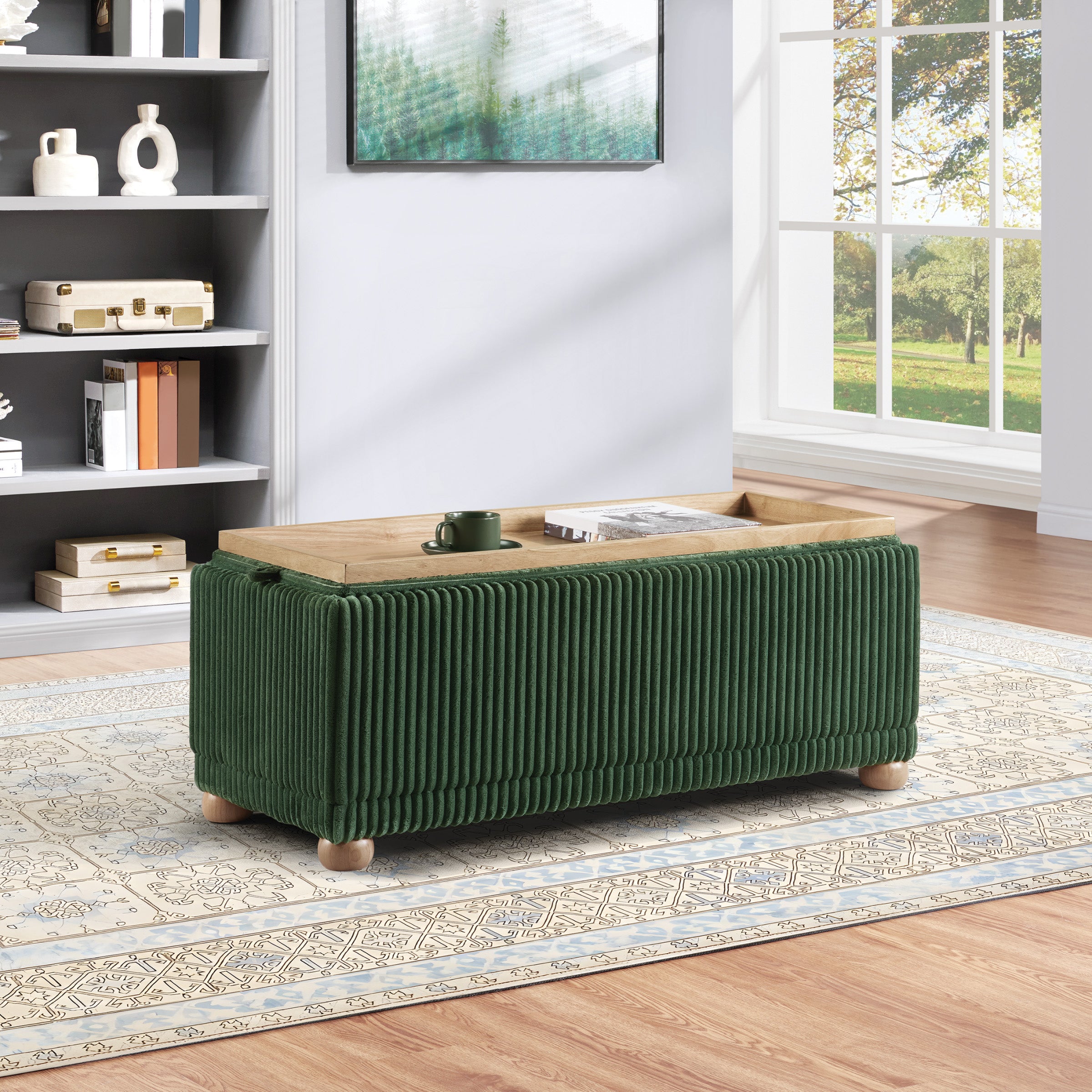 Sahara Storage Bench - Green Cord