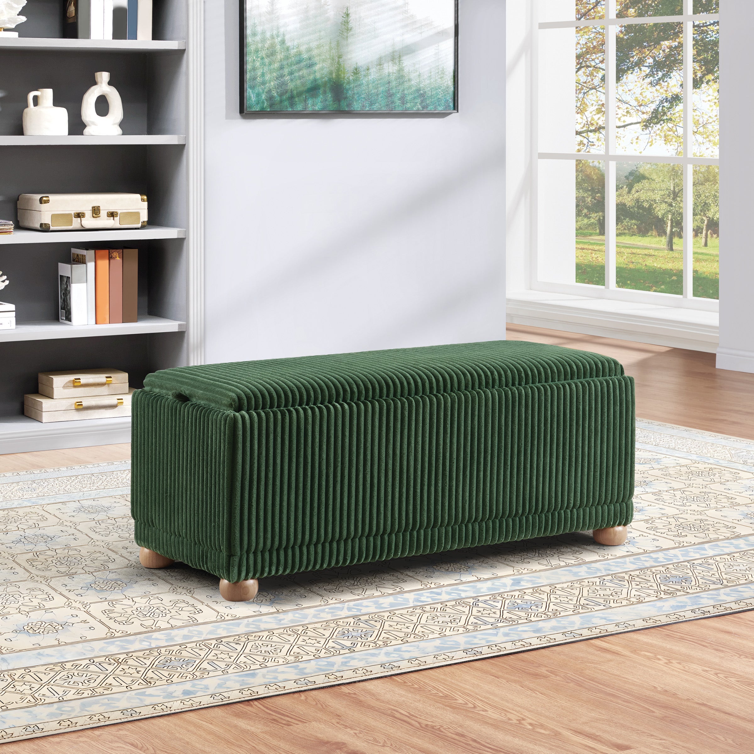 Sahara Storage Bench - Green Cord