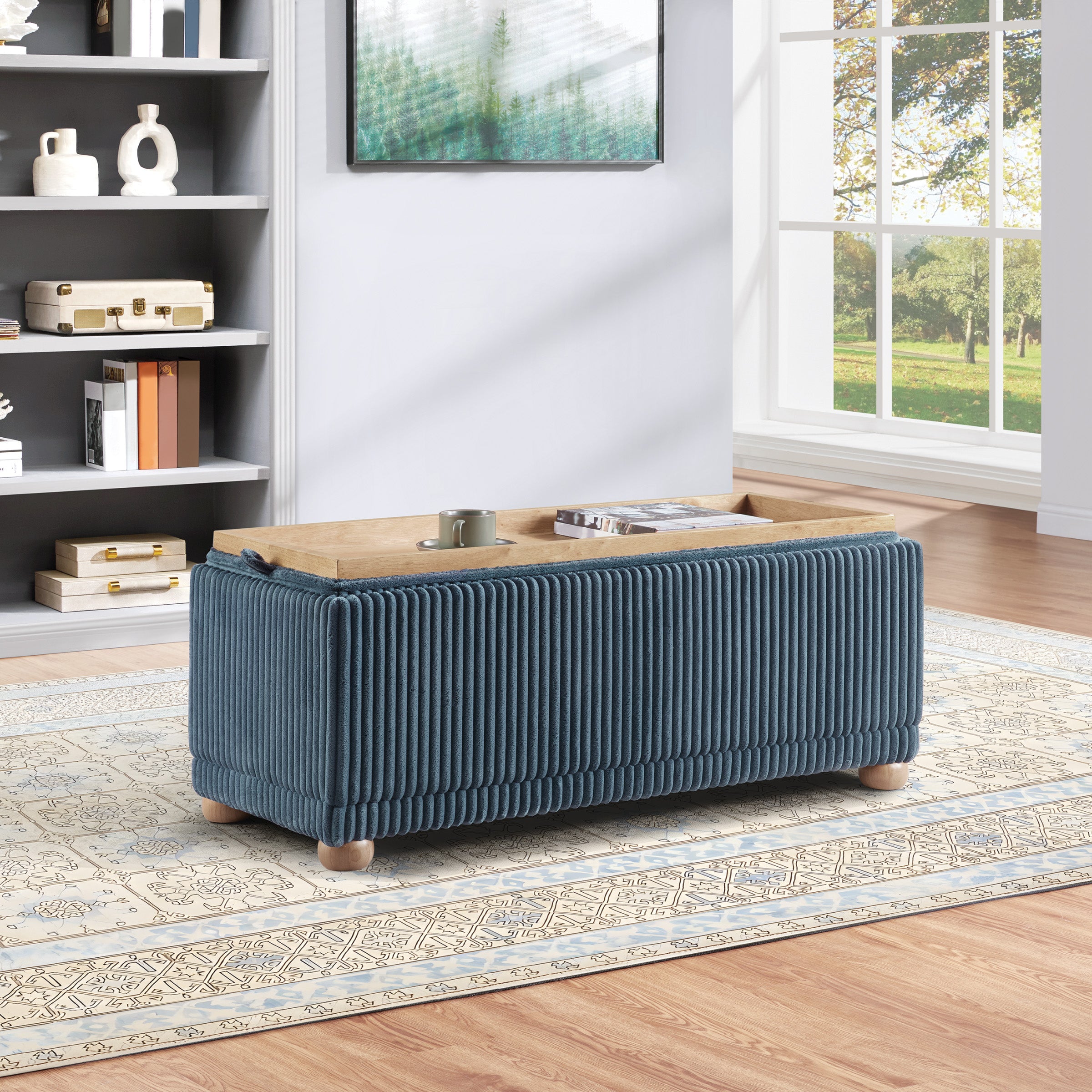 Sahara Storage Bench - Blue Cord