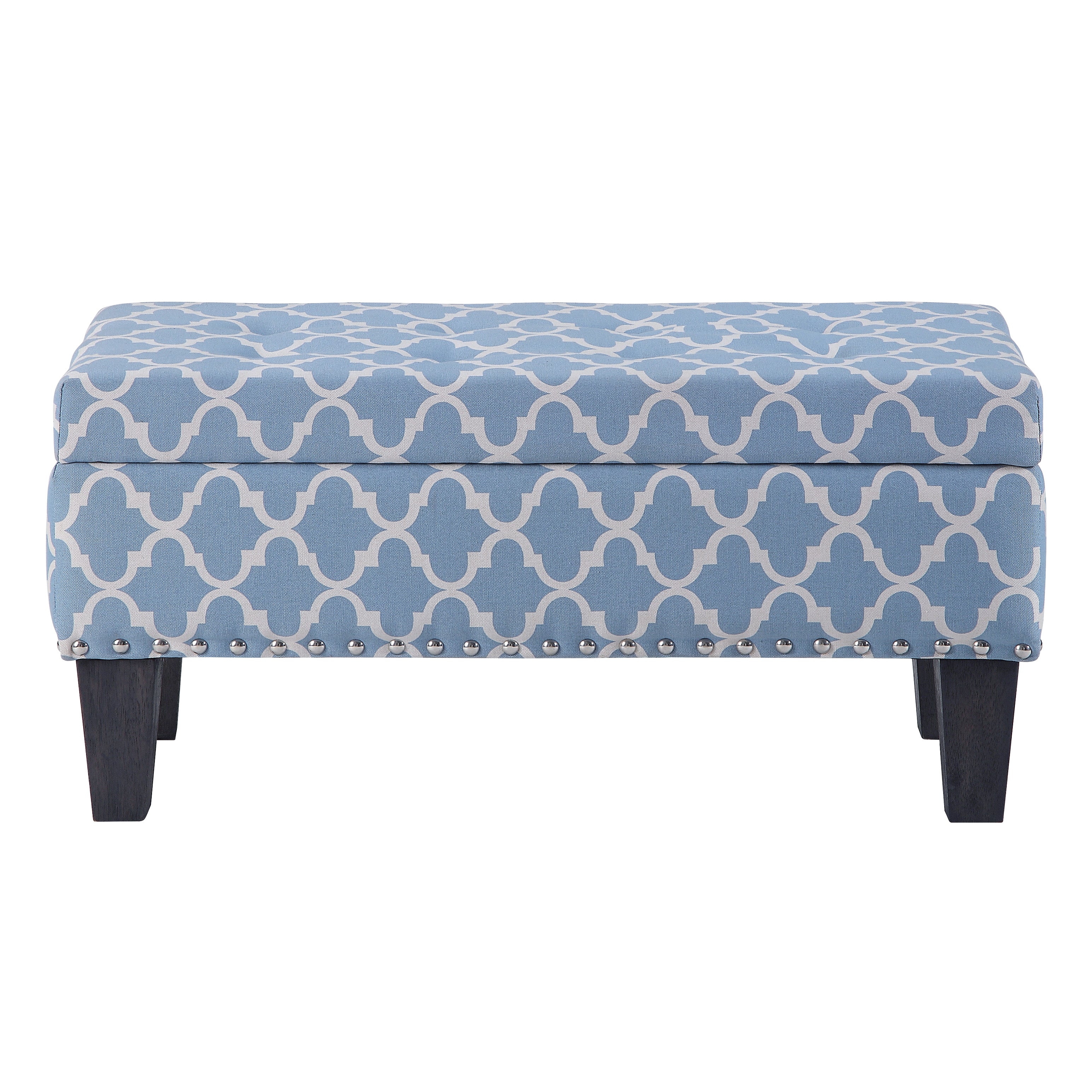 Clement Storage Bench- Blue Geo