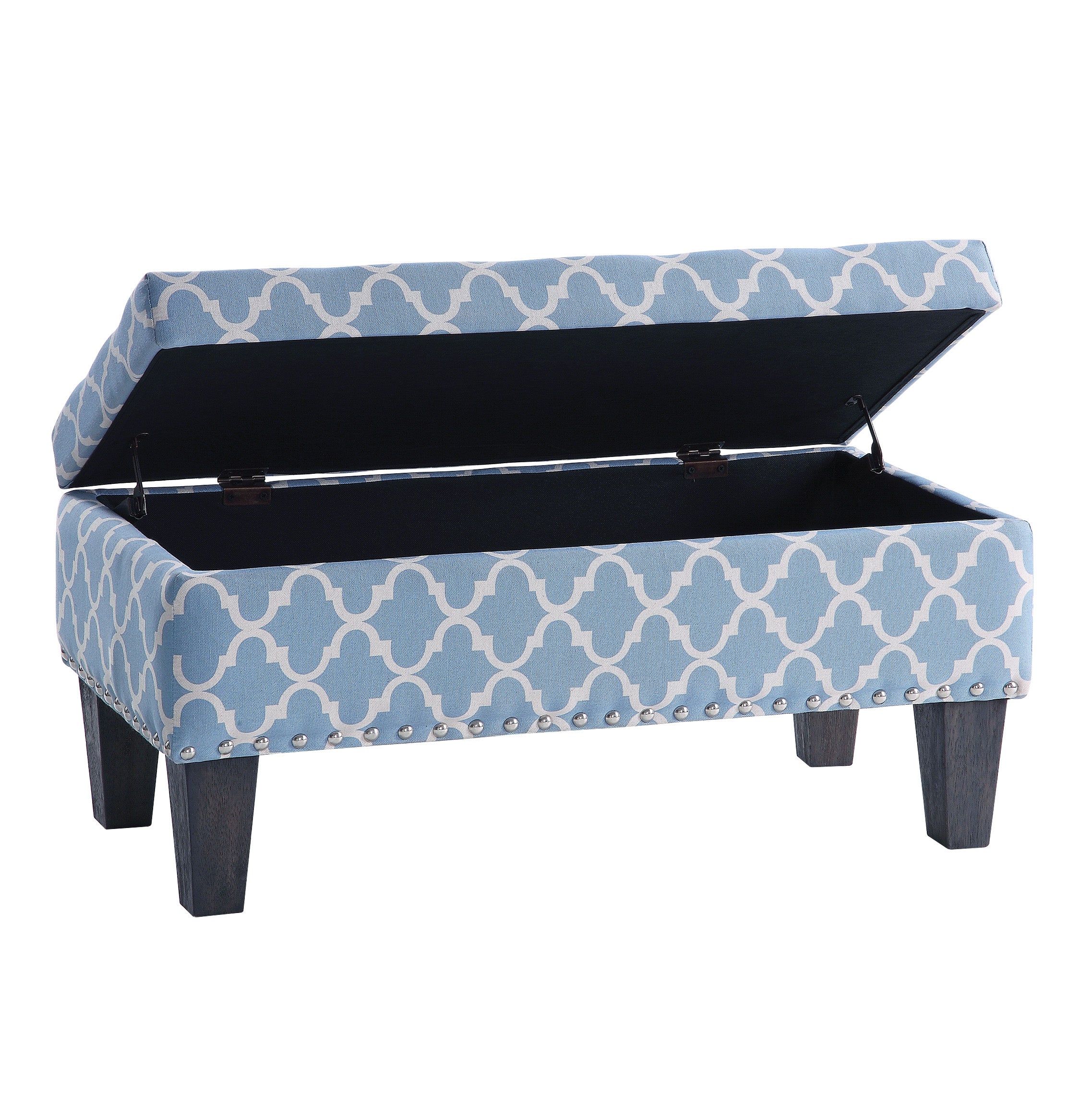Clement Storage Bench- Blue Geo