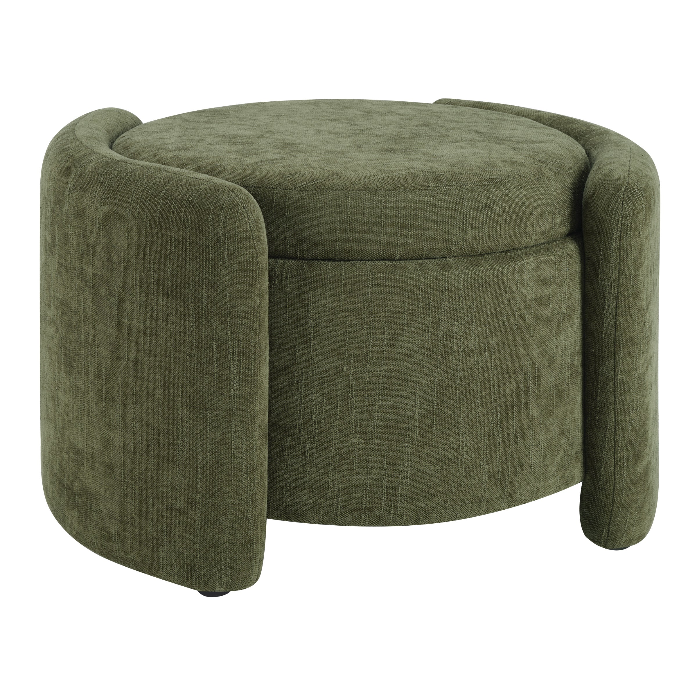 Sable Storage Ottoman - Bottle Green